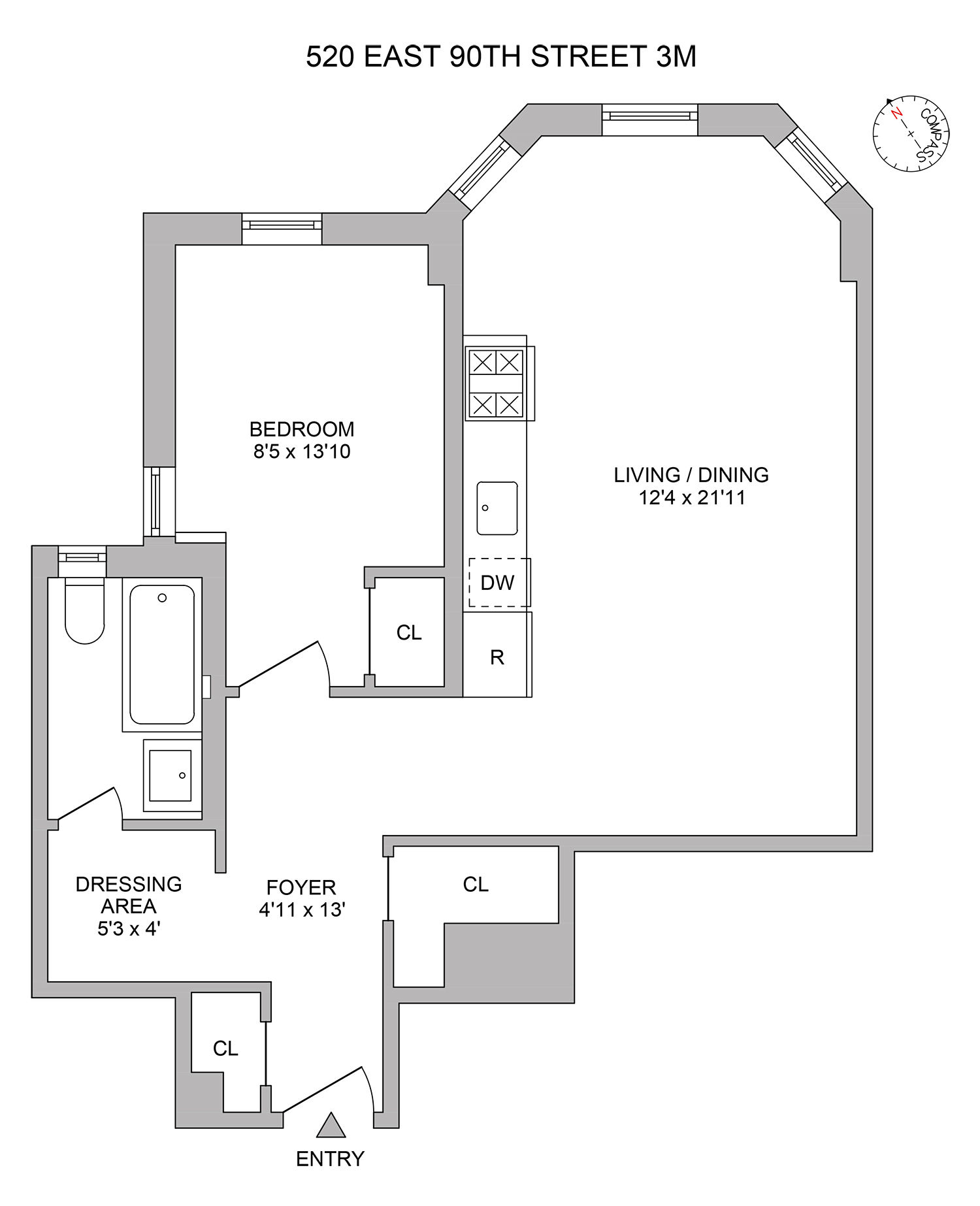 Floorplan for 520 East 90th Street, 3M