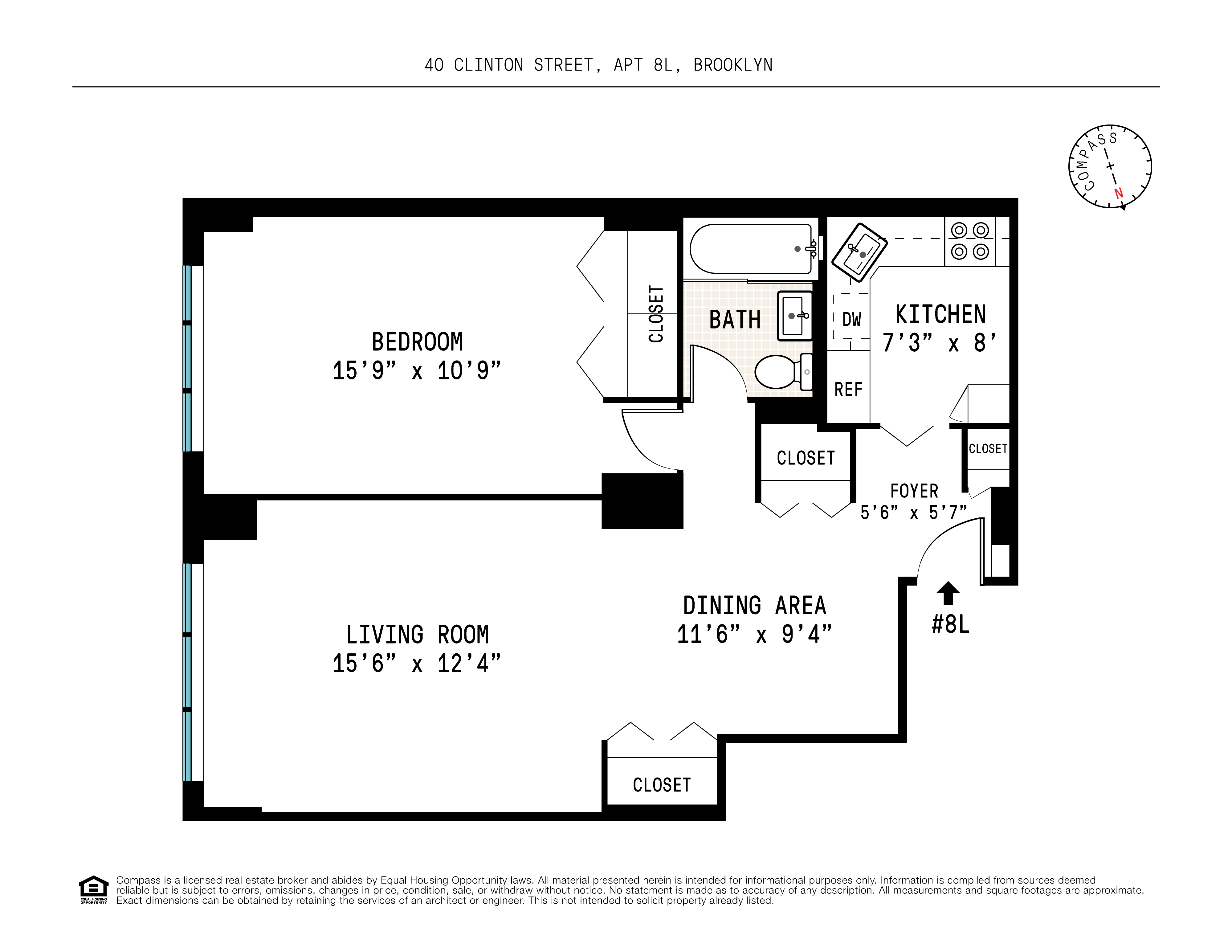 Floorplan for 40 Clinton Street, 8L