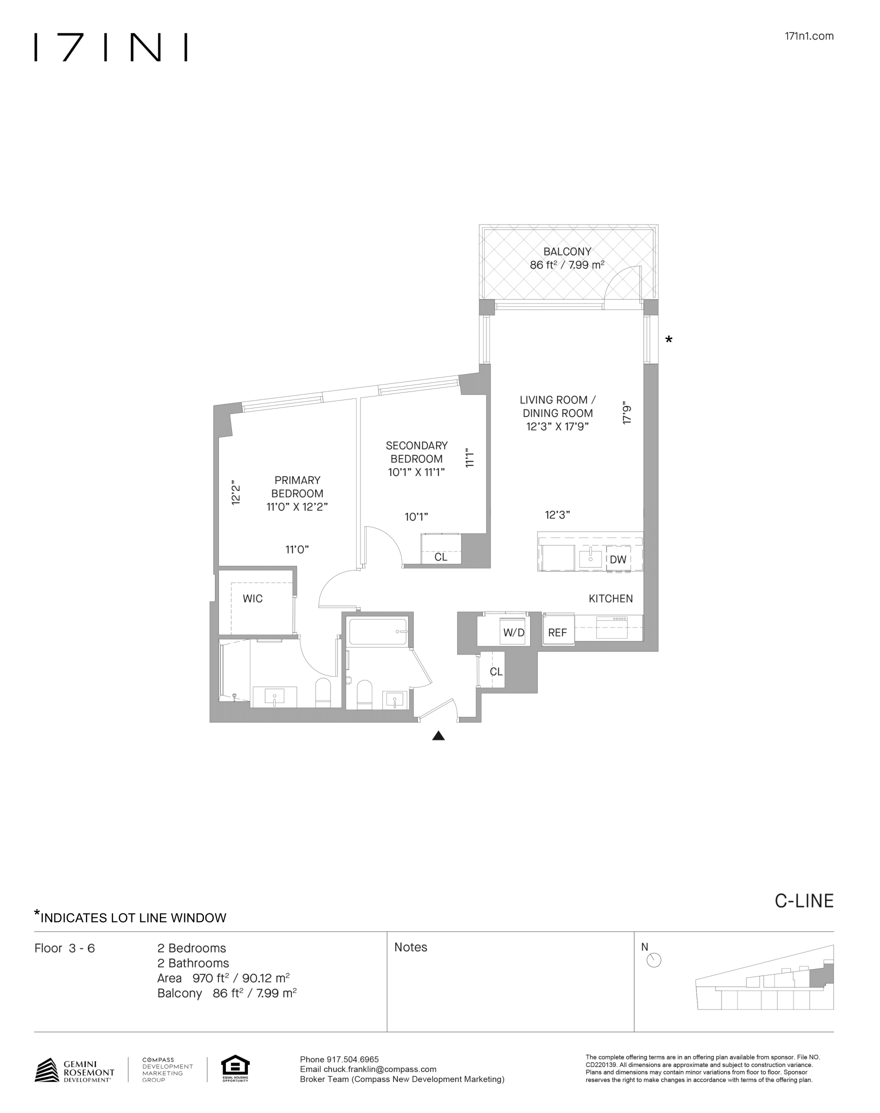 Floorplan for 171 North 1st Street, 3C