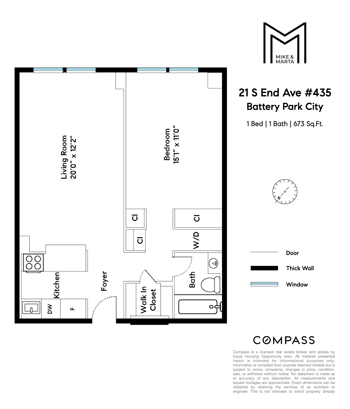 Floorplan for 21 South End Avenue, 435