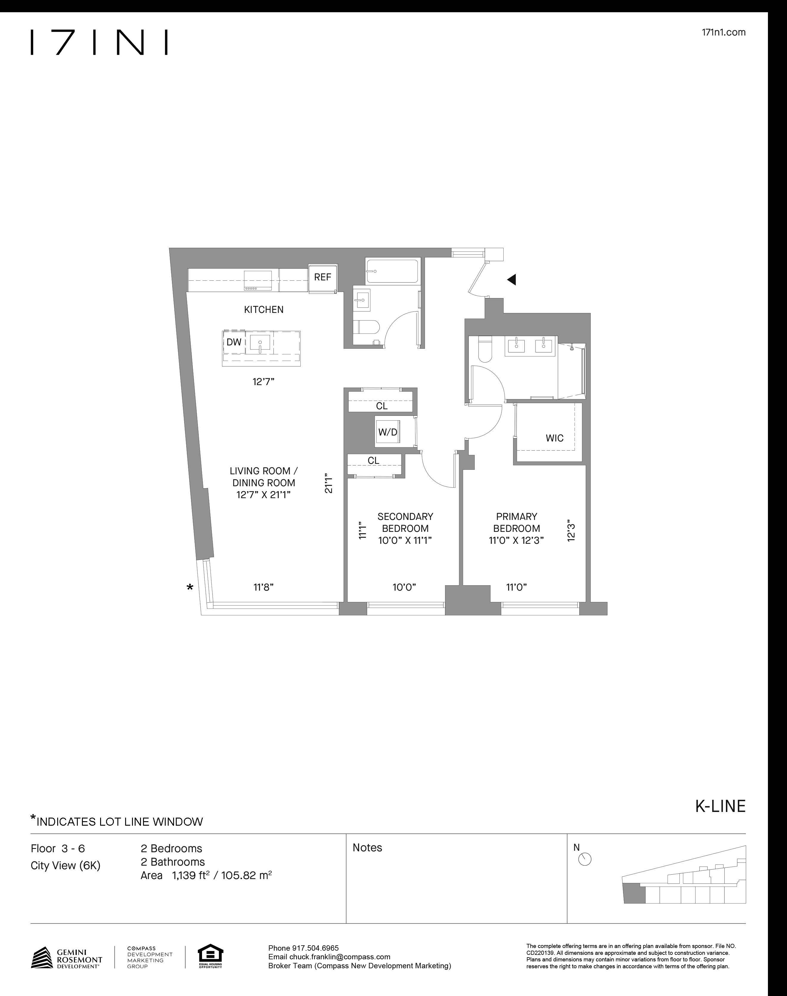 Floorplan for 171 North 1st Street, 3K