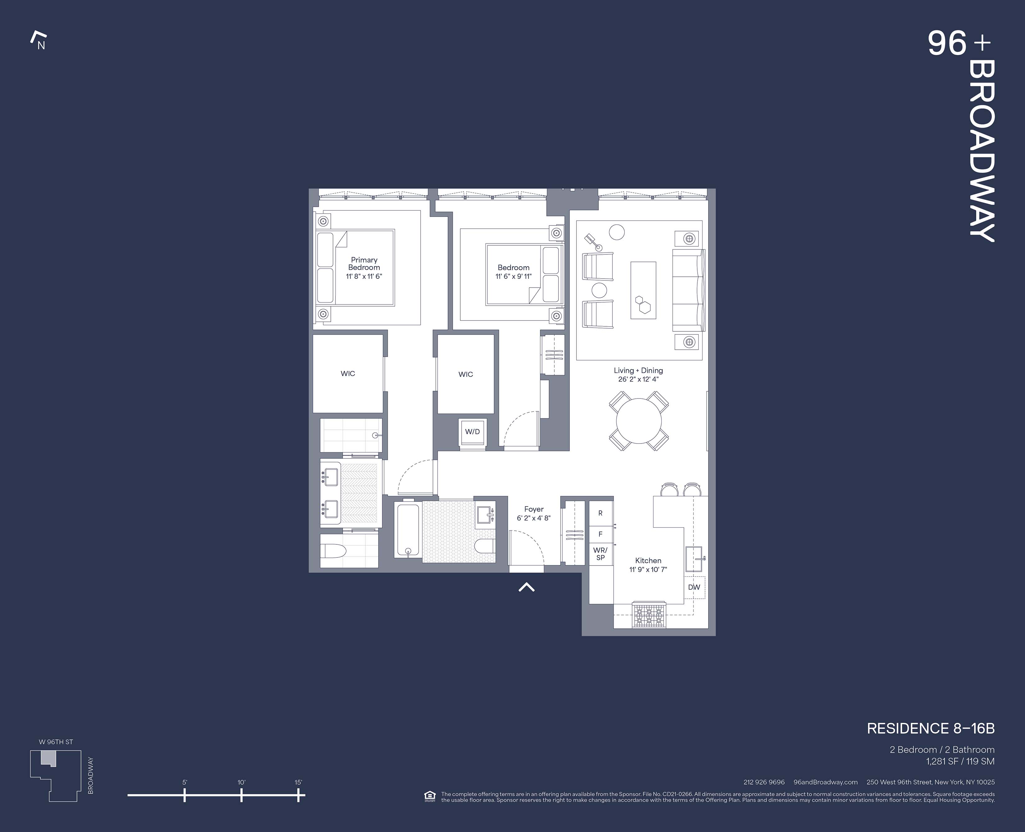 Floorplan for 250 West 96th Street, 15B