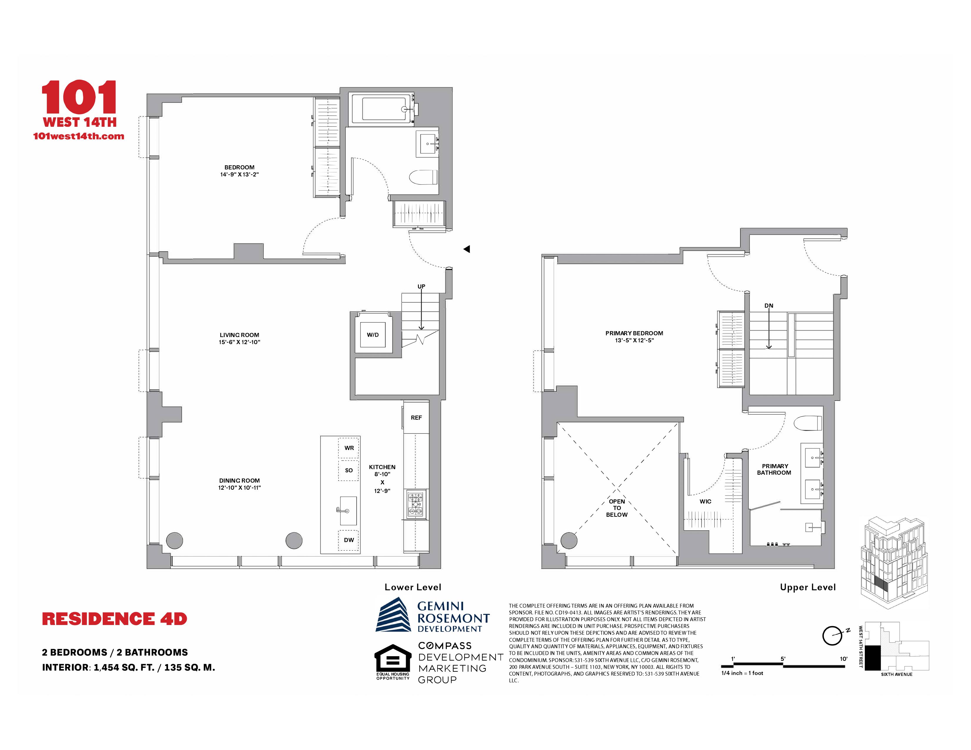 Floorplan for 101 West 14th Street, 4D