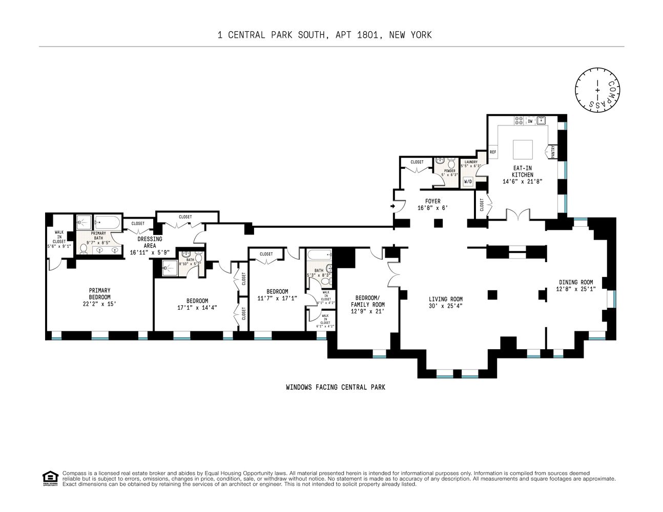 Floorplan for 1 Central Park, 1801/1901