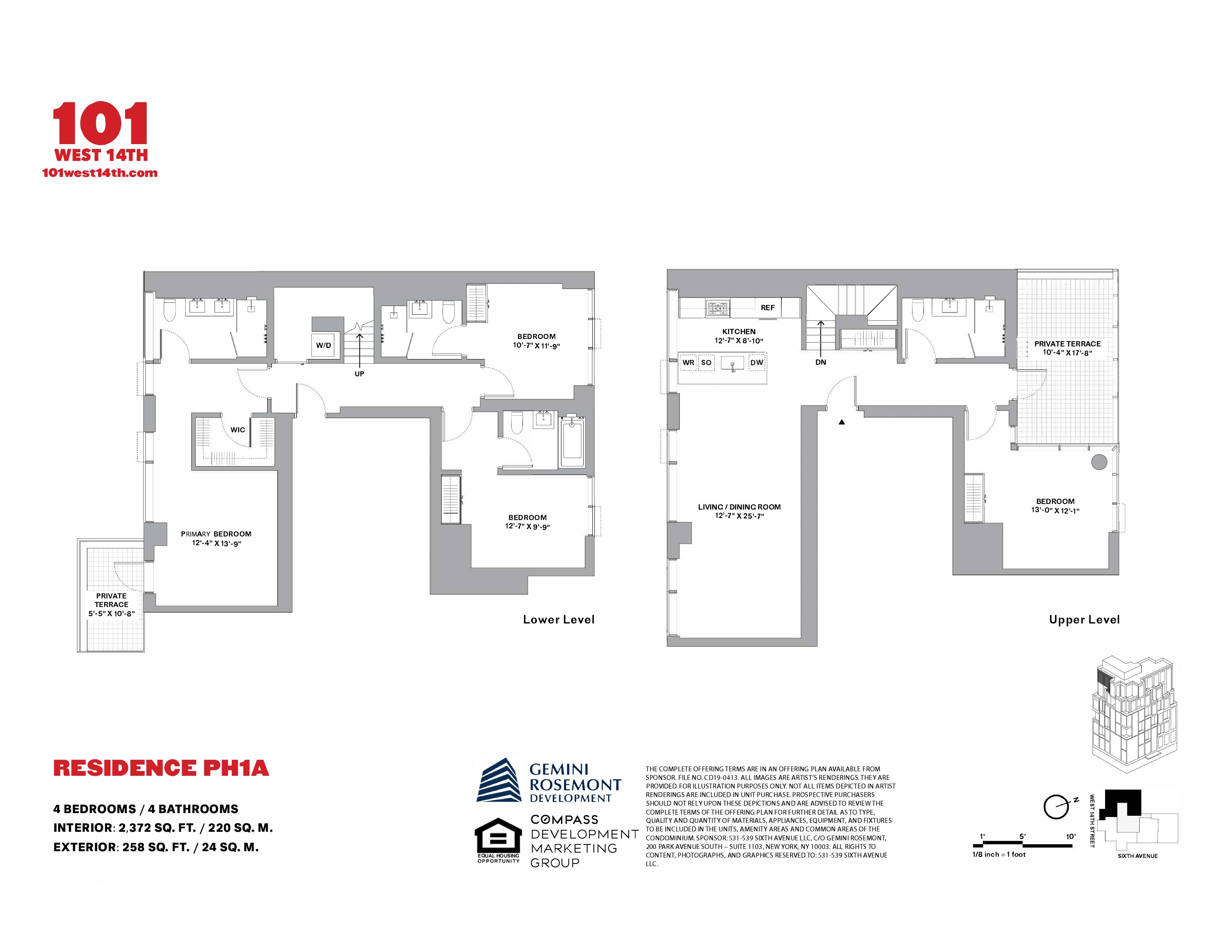 Floorplan for 101 West 14th Street, PH1A