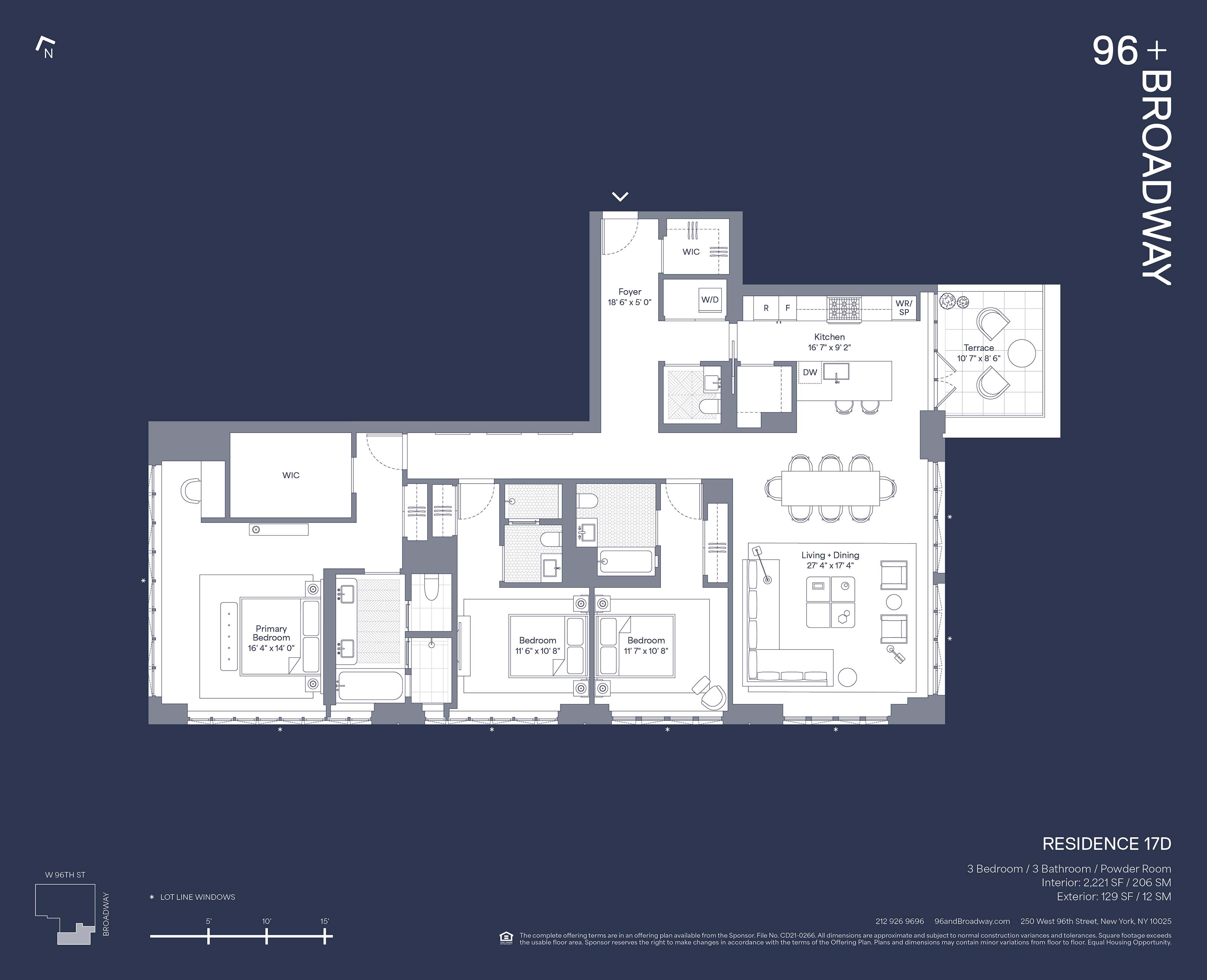 Floorplan for 250 West 96th Street, 17D