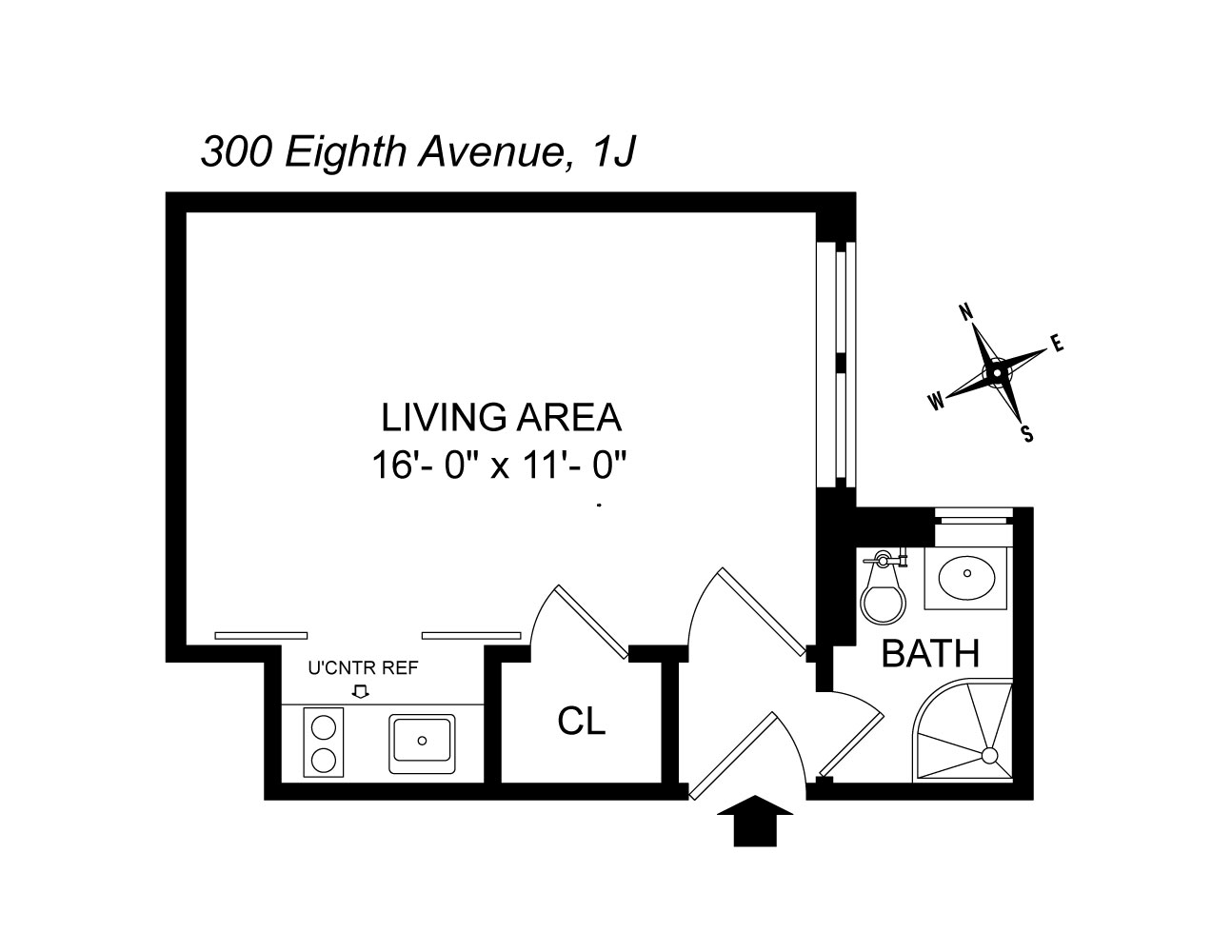 Floorplan for 300 8th Avenue, 1J