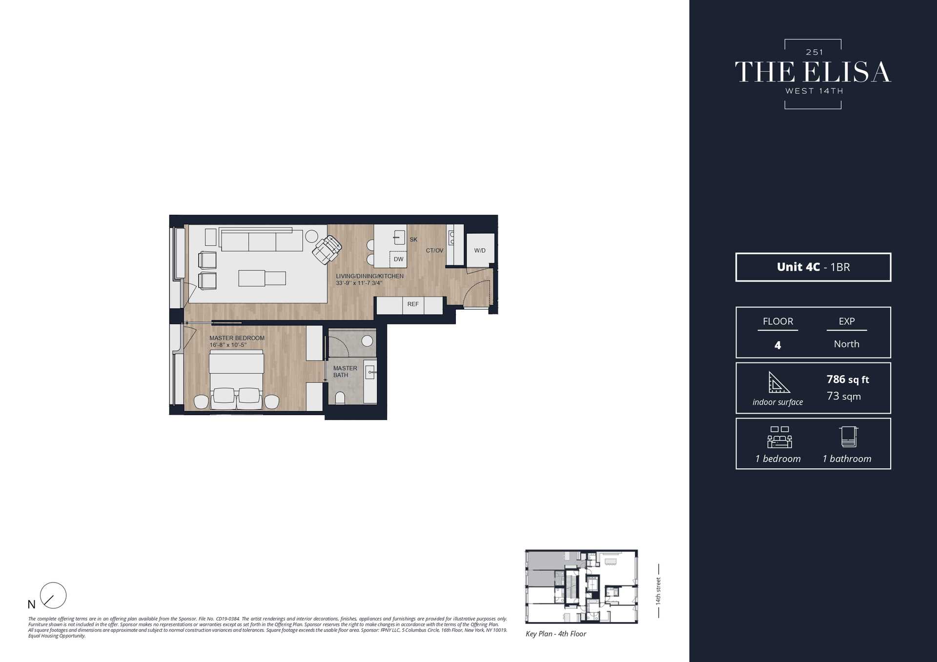 Floorplan for 251 West 14th Street, 4-C