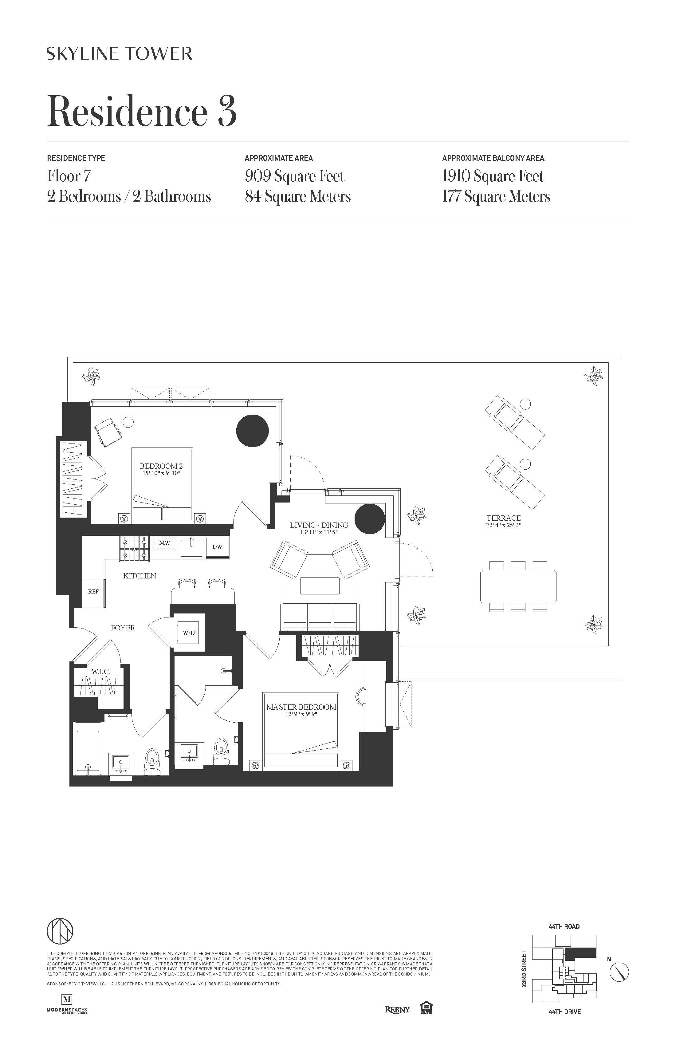 Floorplan for 3 Court Square, 703