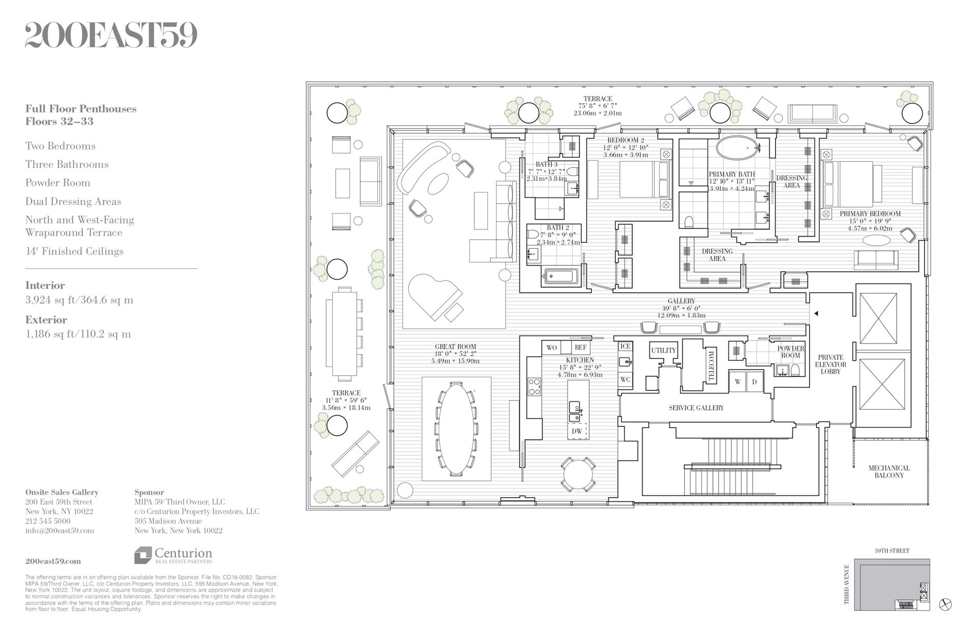 Floorplan for 200 East 59th Street, PH33