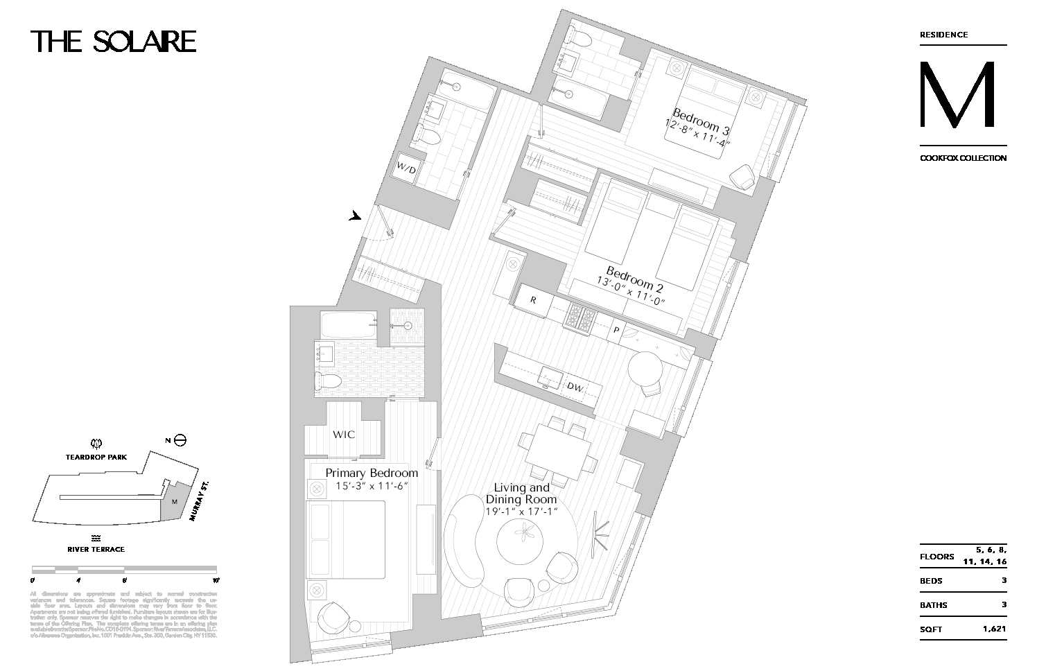 Floorplan for 20 River Terrace, 14M