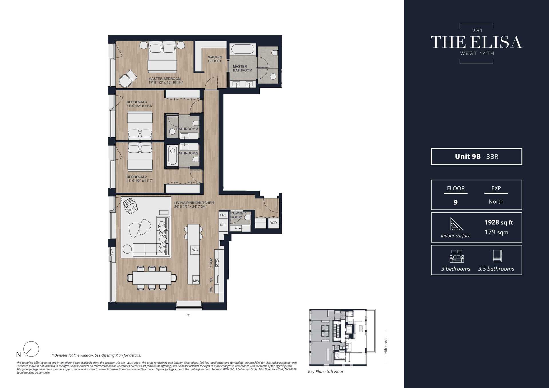 Floorplan for 251 West 14th Street, 9-B