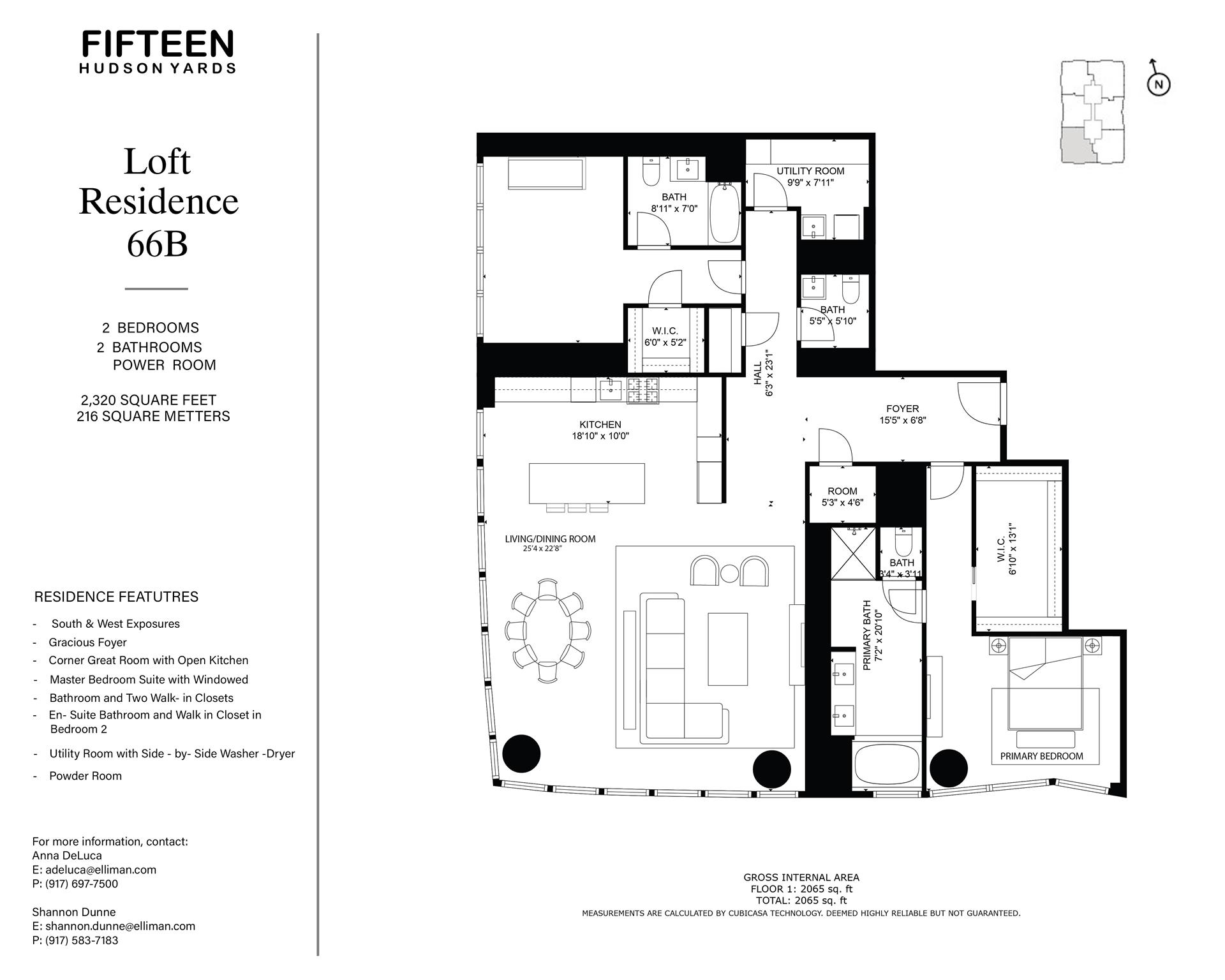 Floorplan for 15 Hudson Yards, 66B