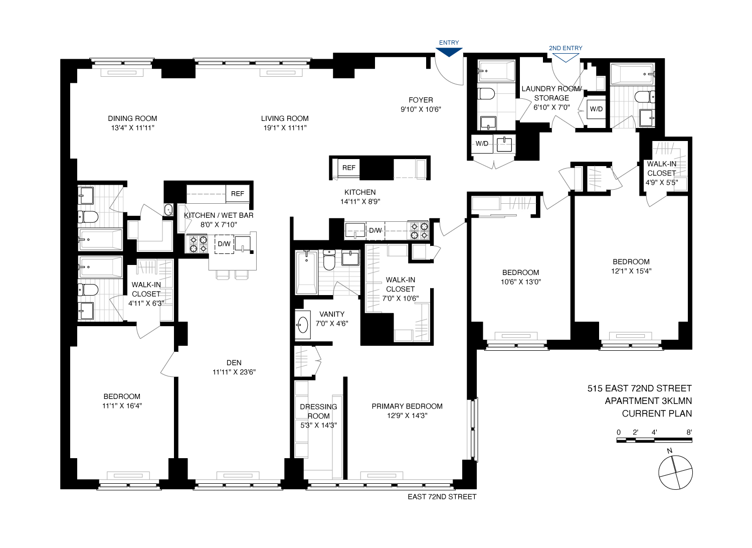 Floorplan for 515 East 72nd Street, 3KLMN