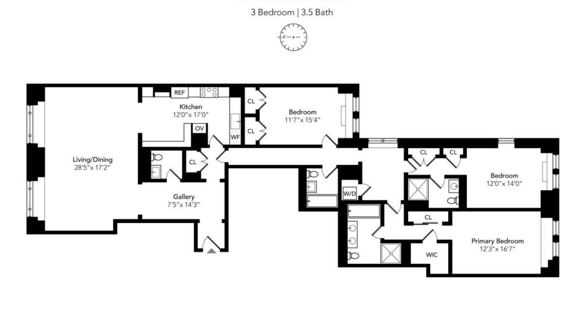 Floorplan for 110 Central Park, 8B