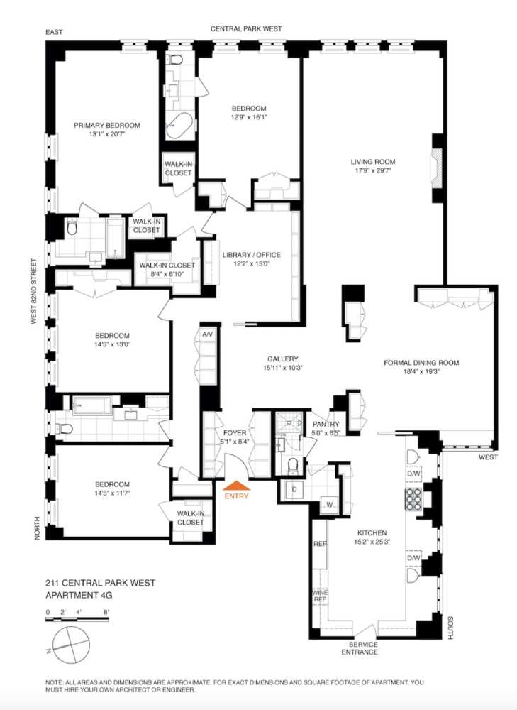 Floorplan for 211 Central Park, 4G