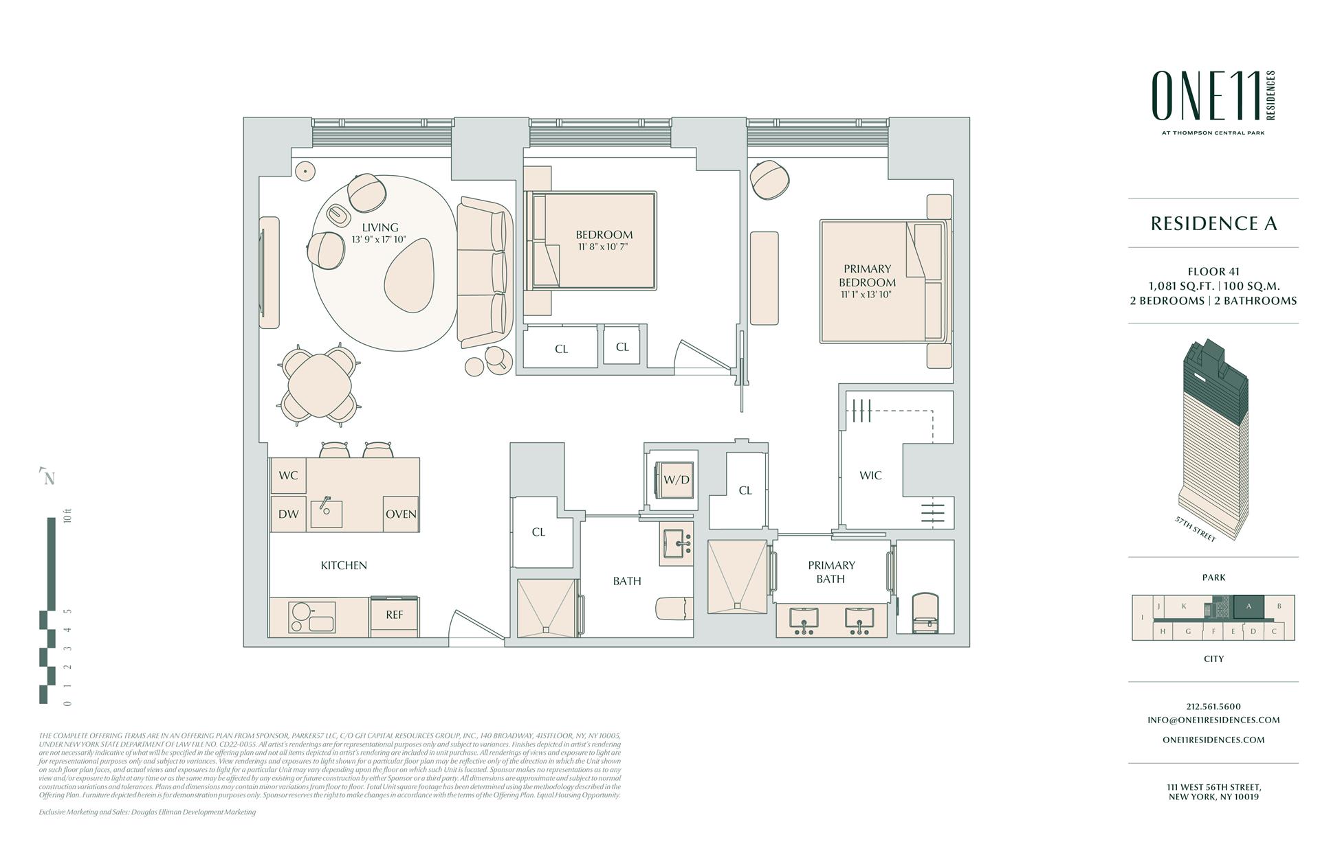 Floorplan for 111 West 56th Street, 41A