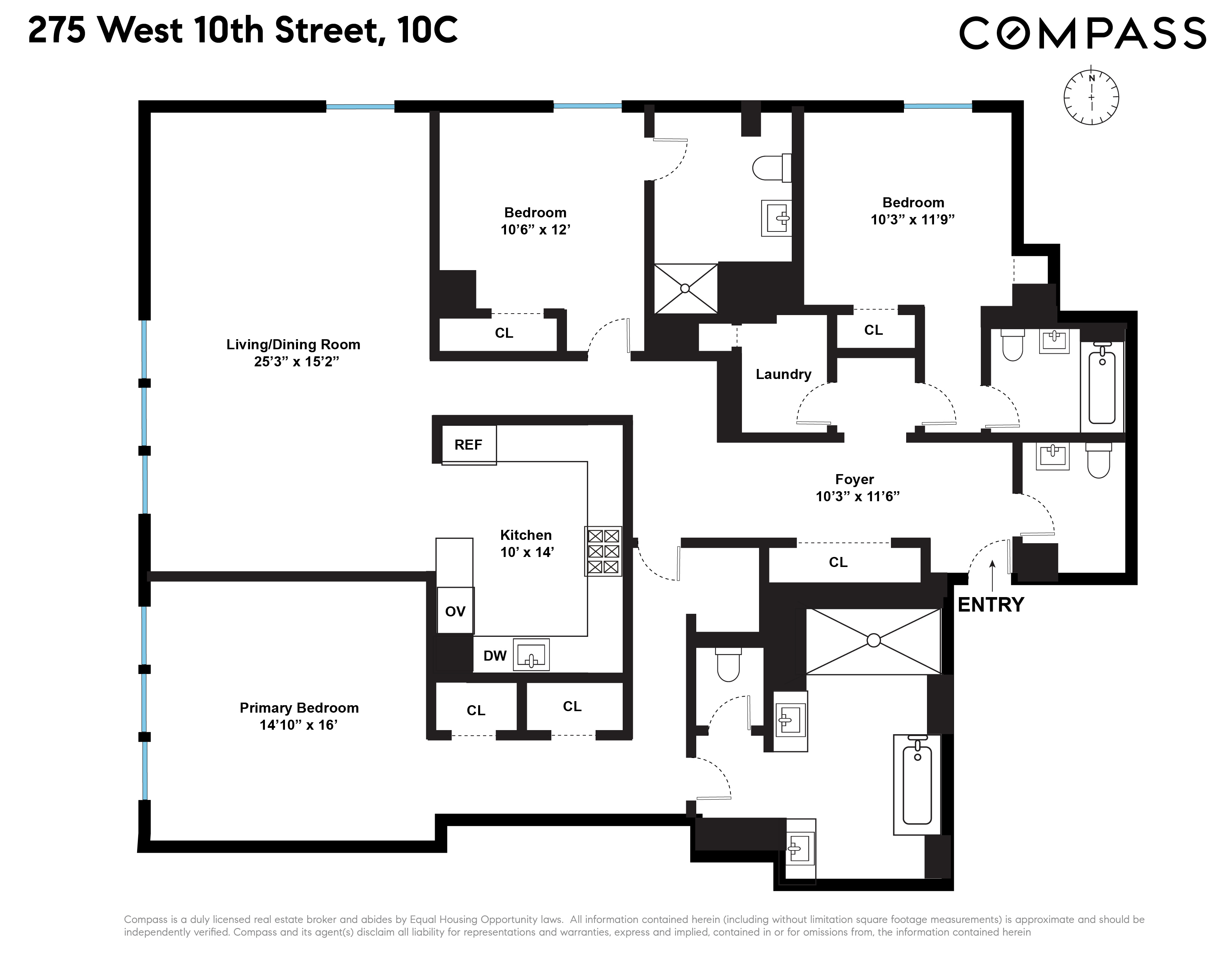 Floorplan for 275 West 10th Street, 10C