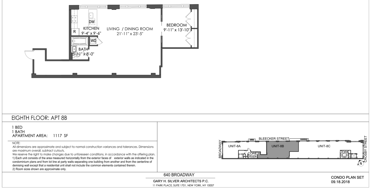 Floorplan for 640 Broadway, 8B