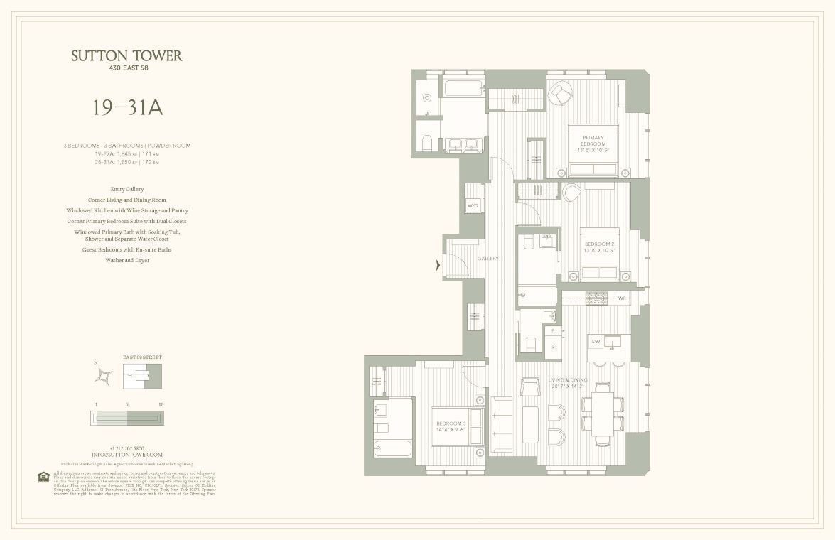 Floorplan for 430 East 58th Street, 27A