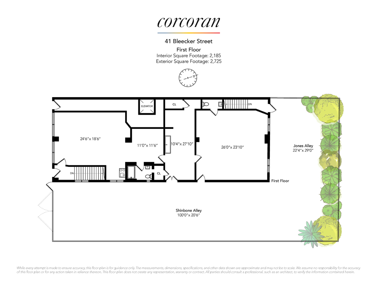 Floorplan for 41 Bleecker Street, 1