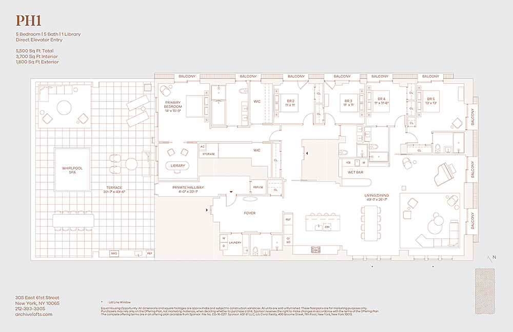 Floorplan for 305 East 61st Street, PH1