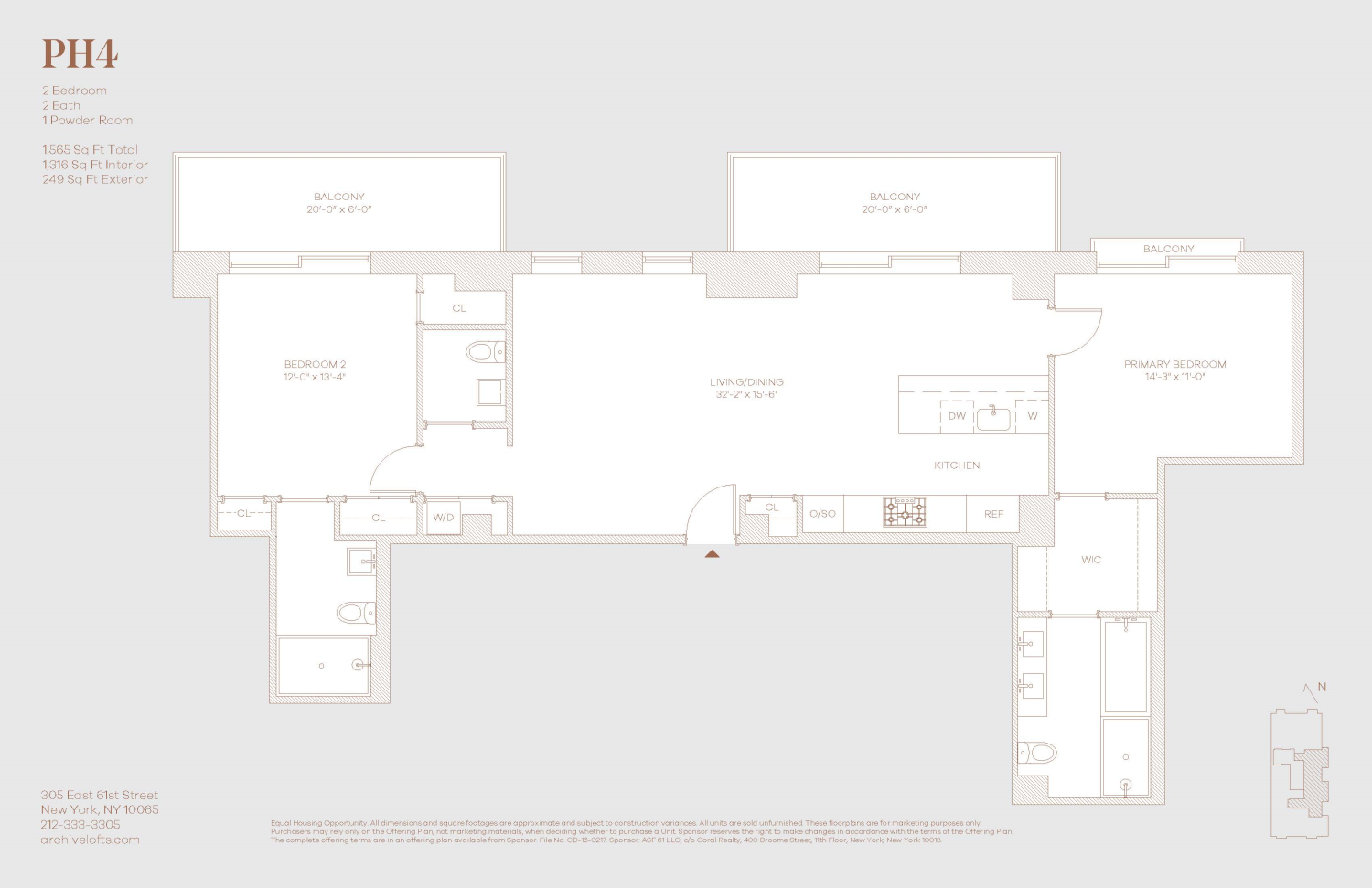 Floorplan for 305 East 61st Street, PH4