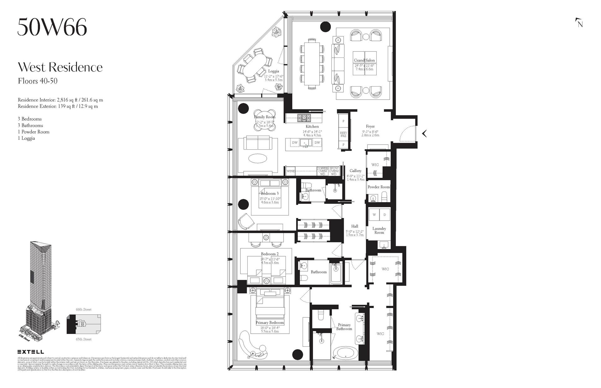 Floorplan for 50 West 66th Street, 41W