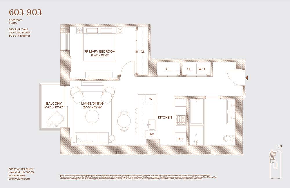 Floorplan for 305 East 61st Street, 703