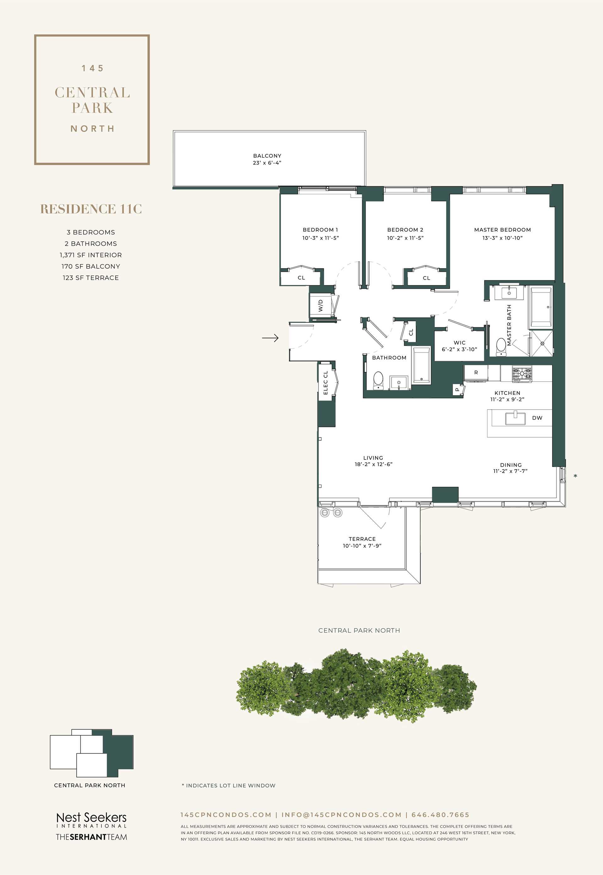 Floorplan for 145 Central Park, 11-C