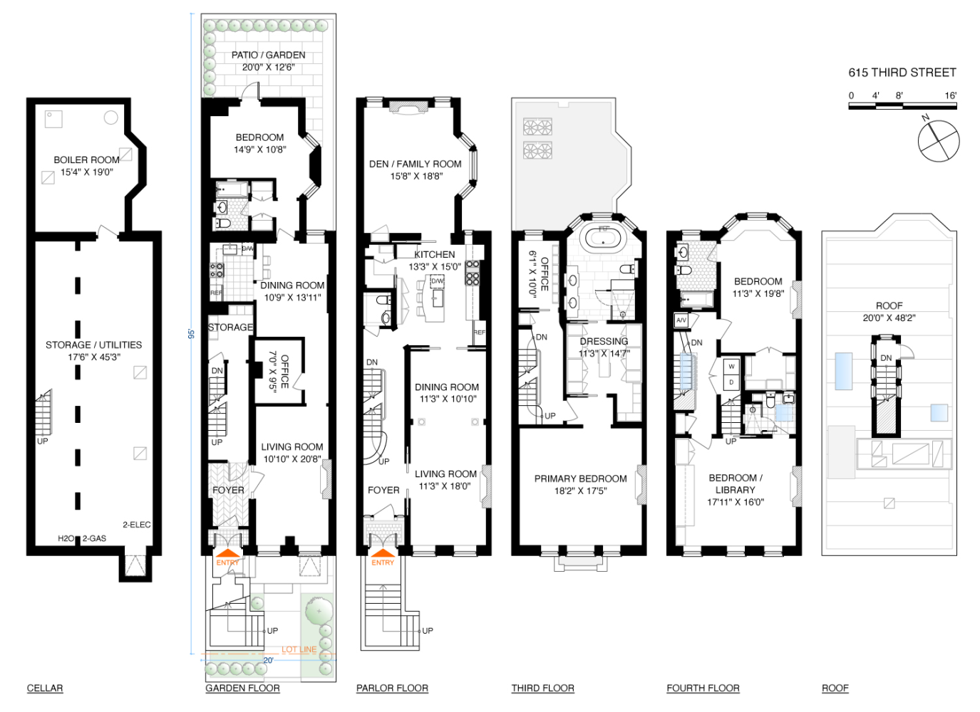 Floorplan for 615 3rd Street