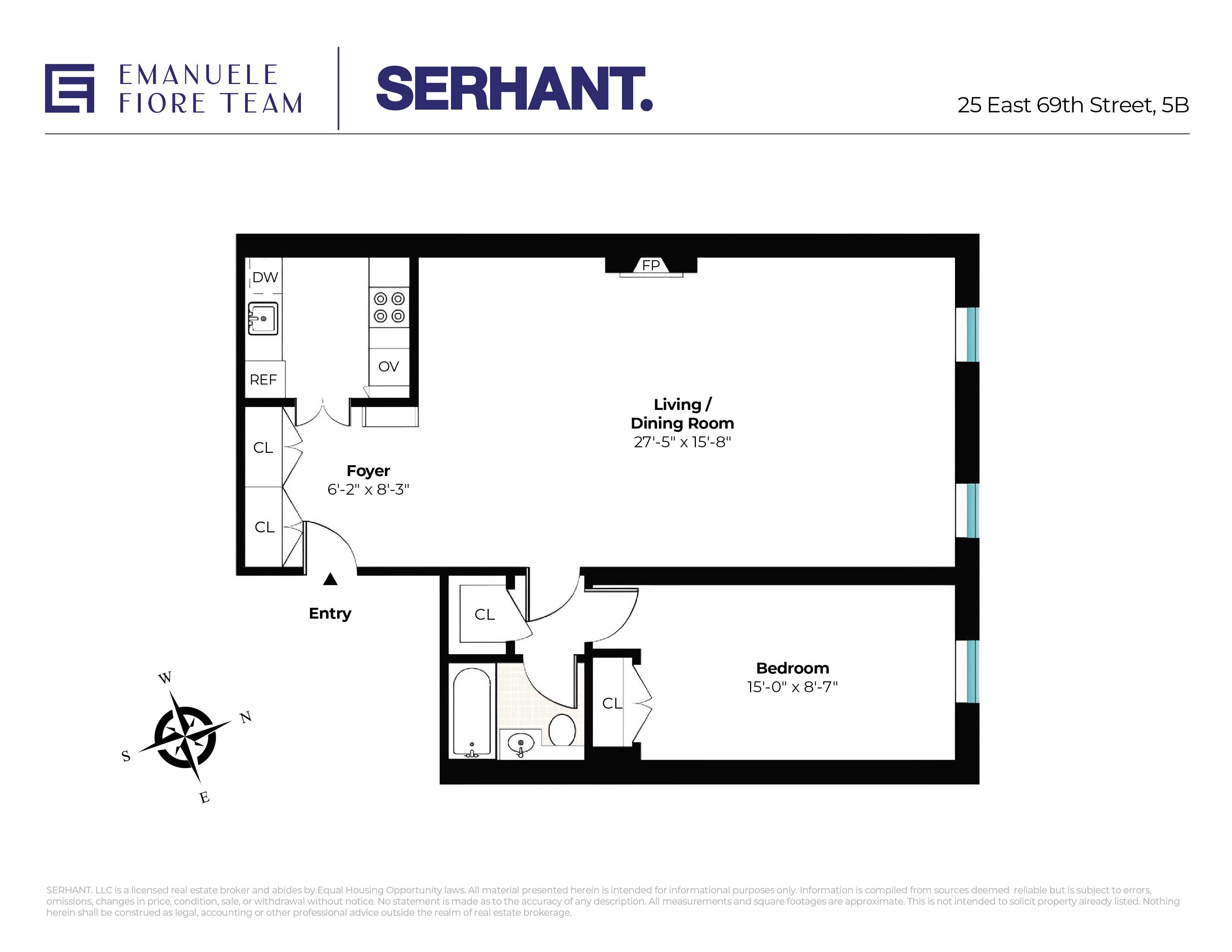 Floorplan for 25 East 69th Street, 5B