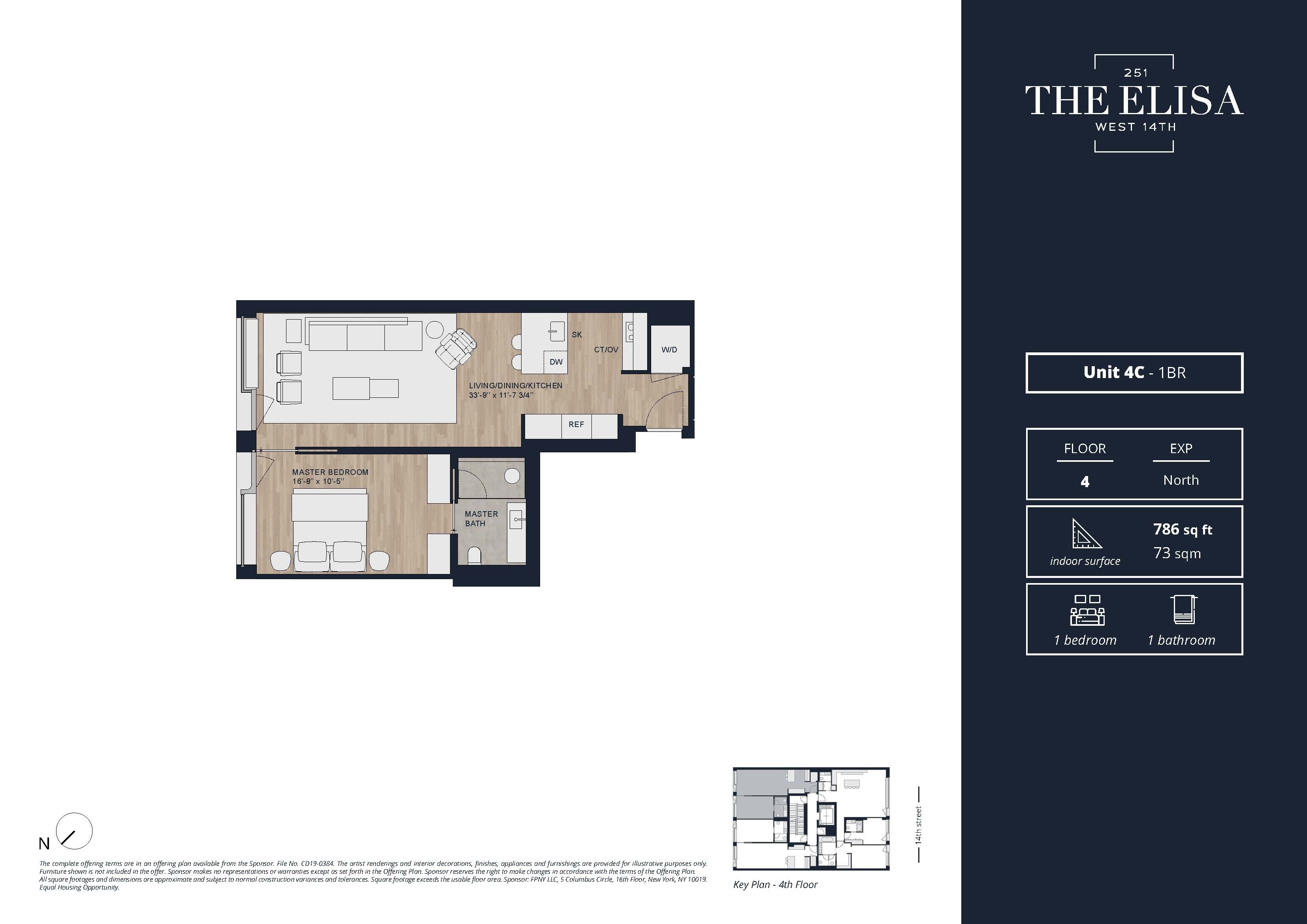 Floorplan for 251 West 14th Street, 4C