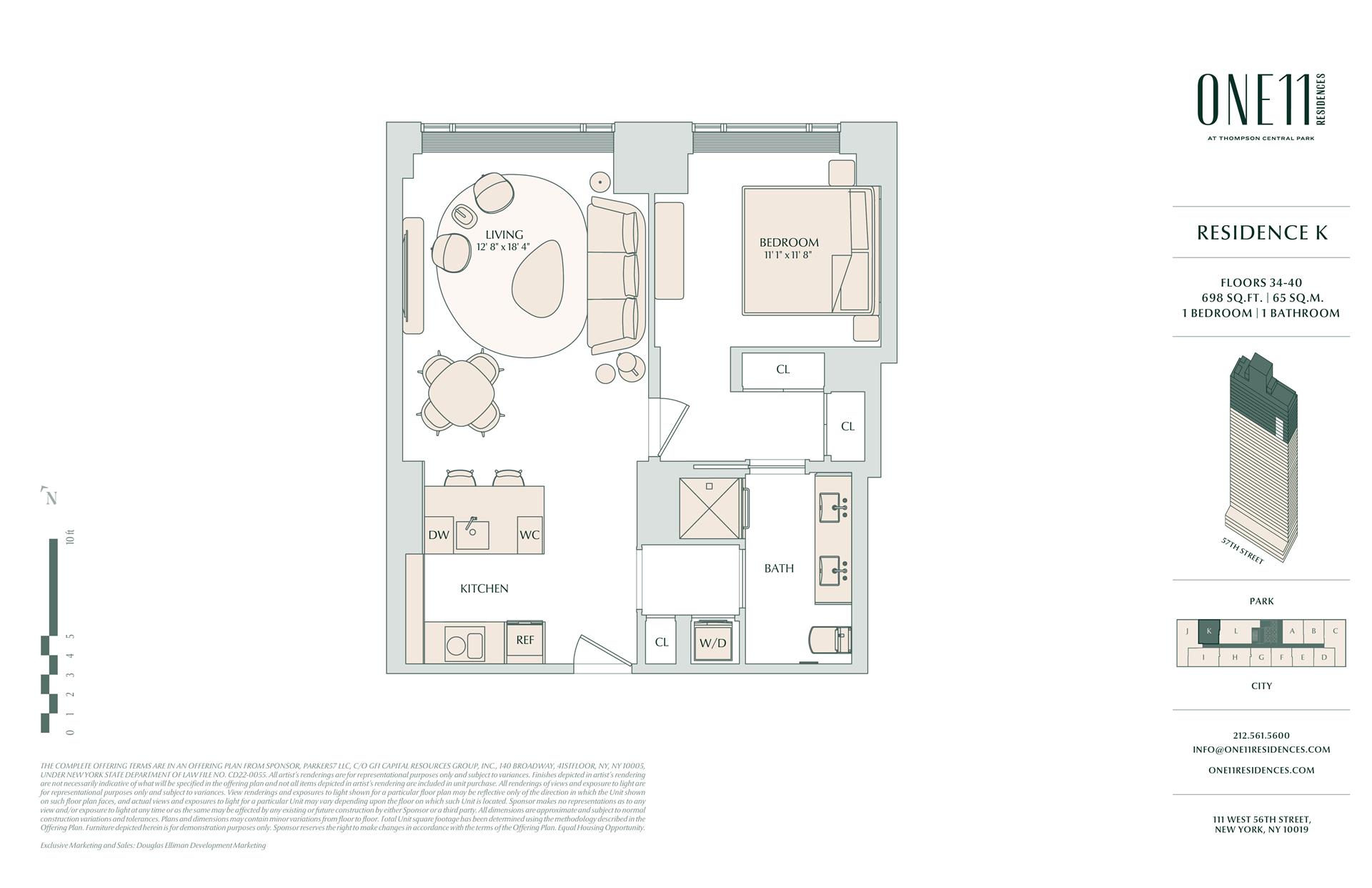 Floorplan for 111 West 56th Street, 39K