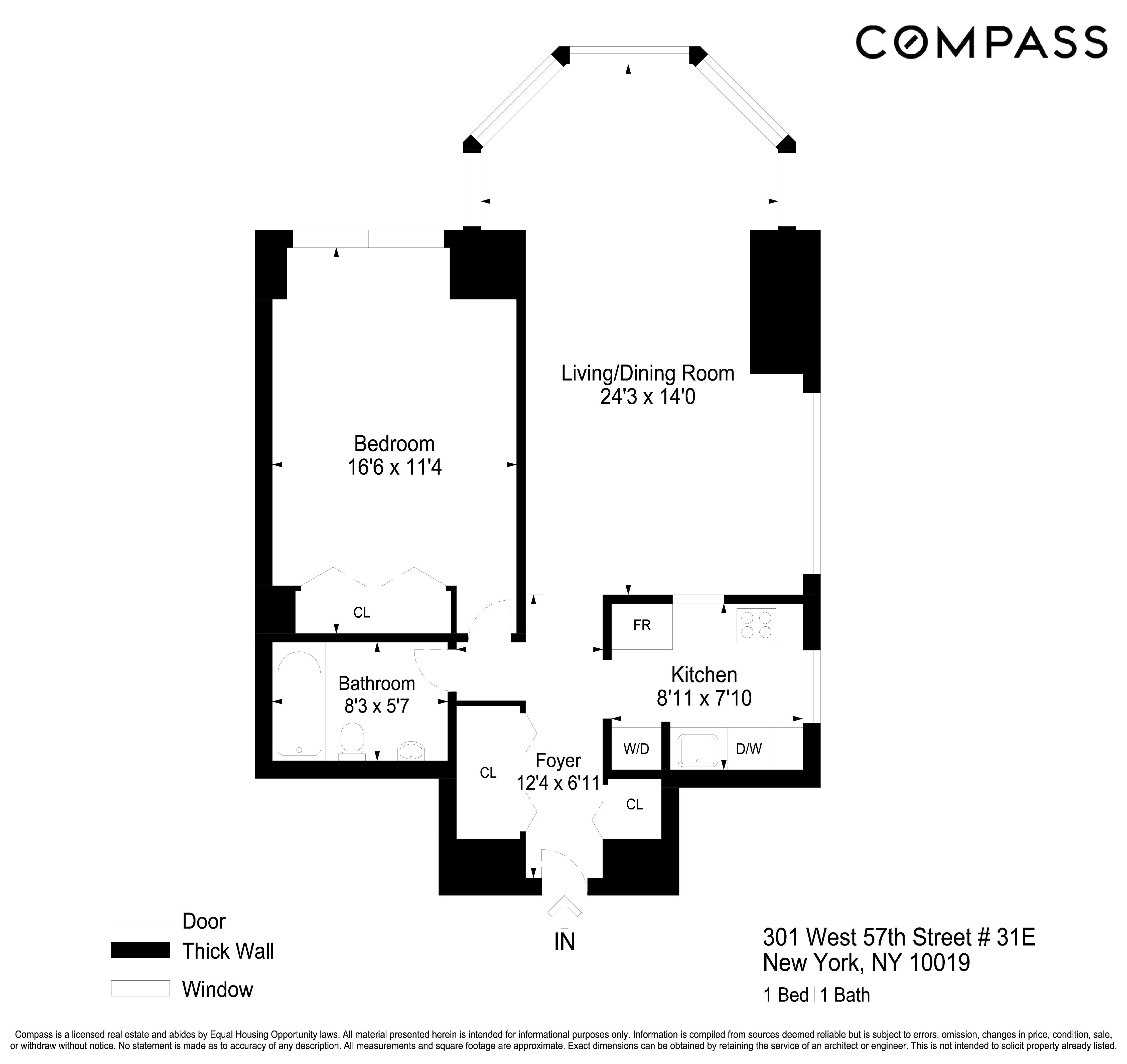 Floorplan for 301 West 57th Street, 31E