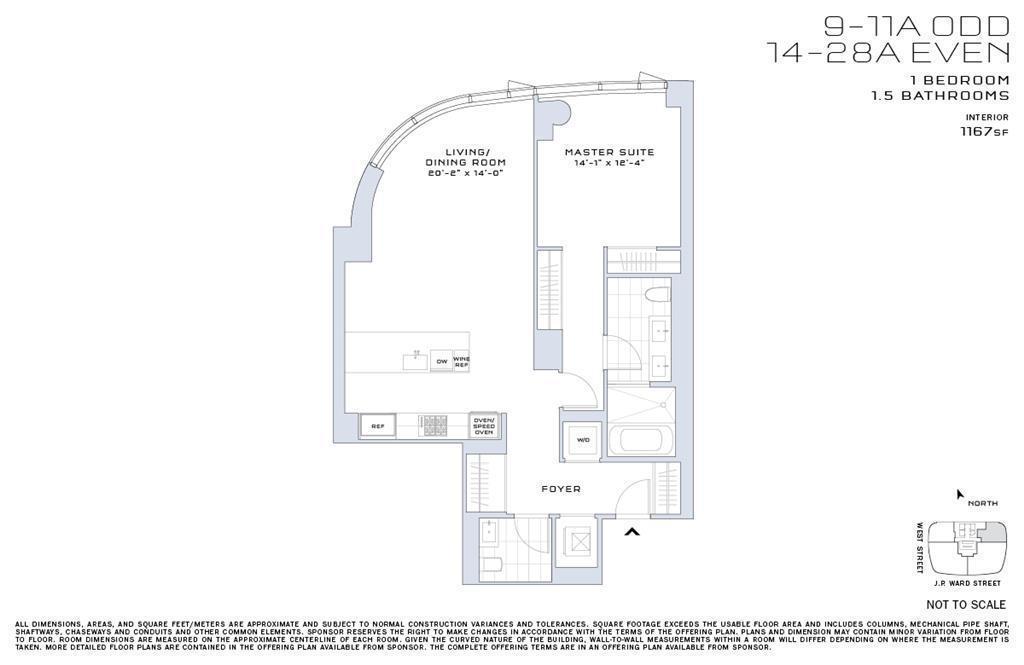 Floorplan for 50 West Street, 18A