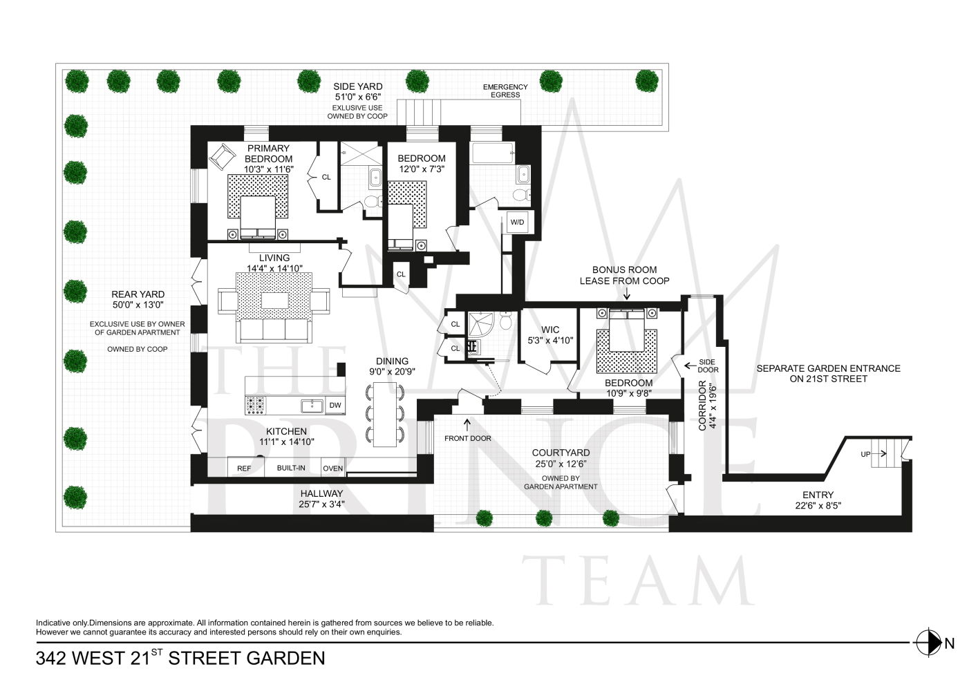 Floorplan for 342 West 21st Street, GRDN