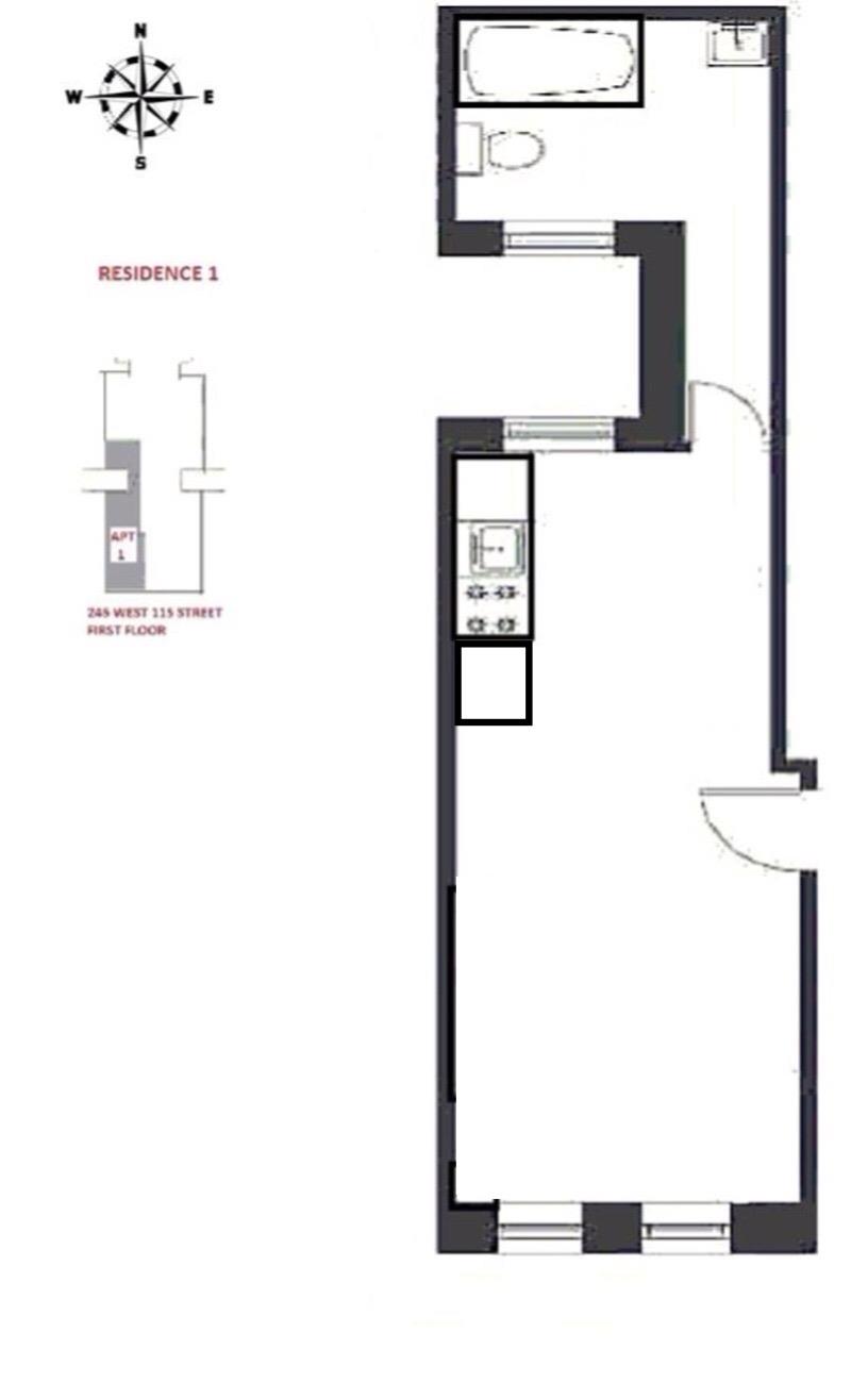 Floorplan for 245 West, 115th Street, 1