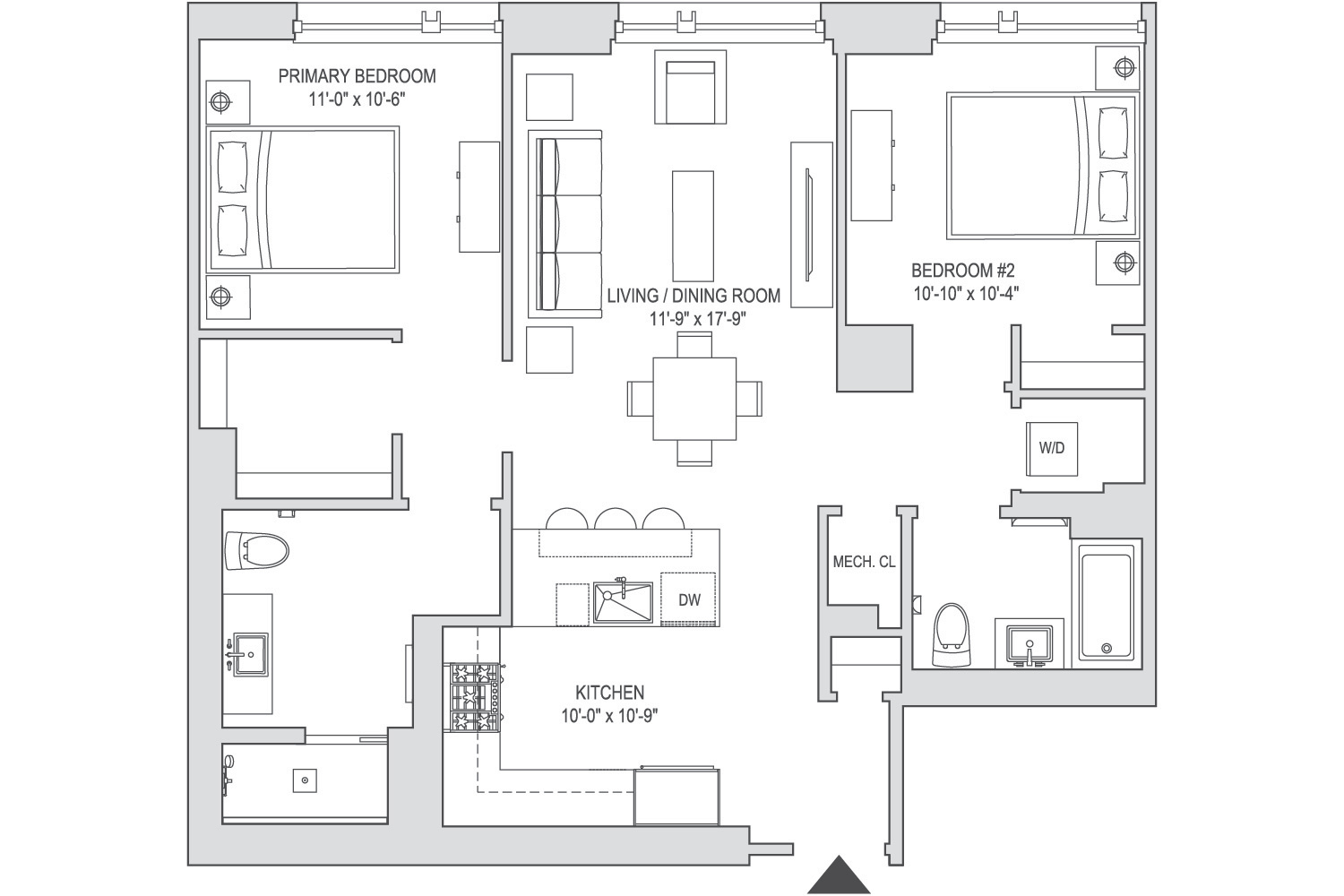 Floorplan for 218 West 103rd Street, 4G