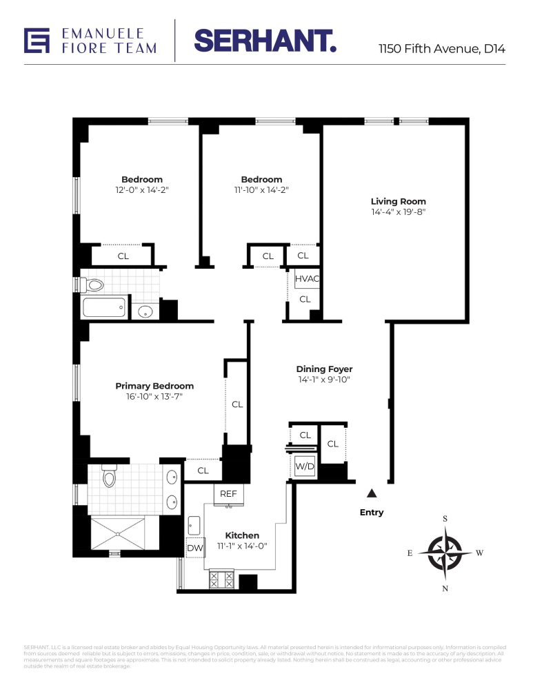 Floorplan for 1150 5th Avenue, D14