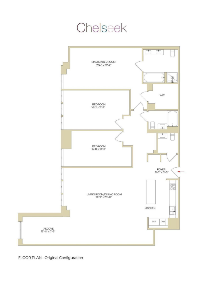 Floorplan for 252 7th Avenue, 17O