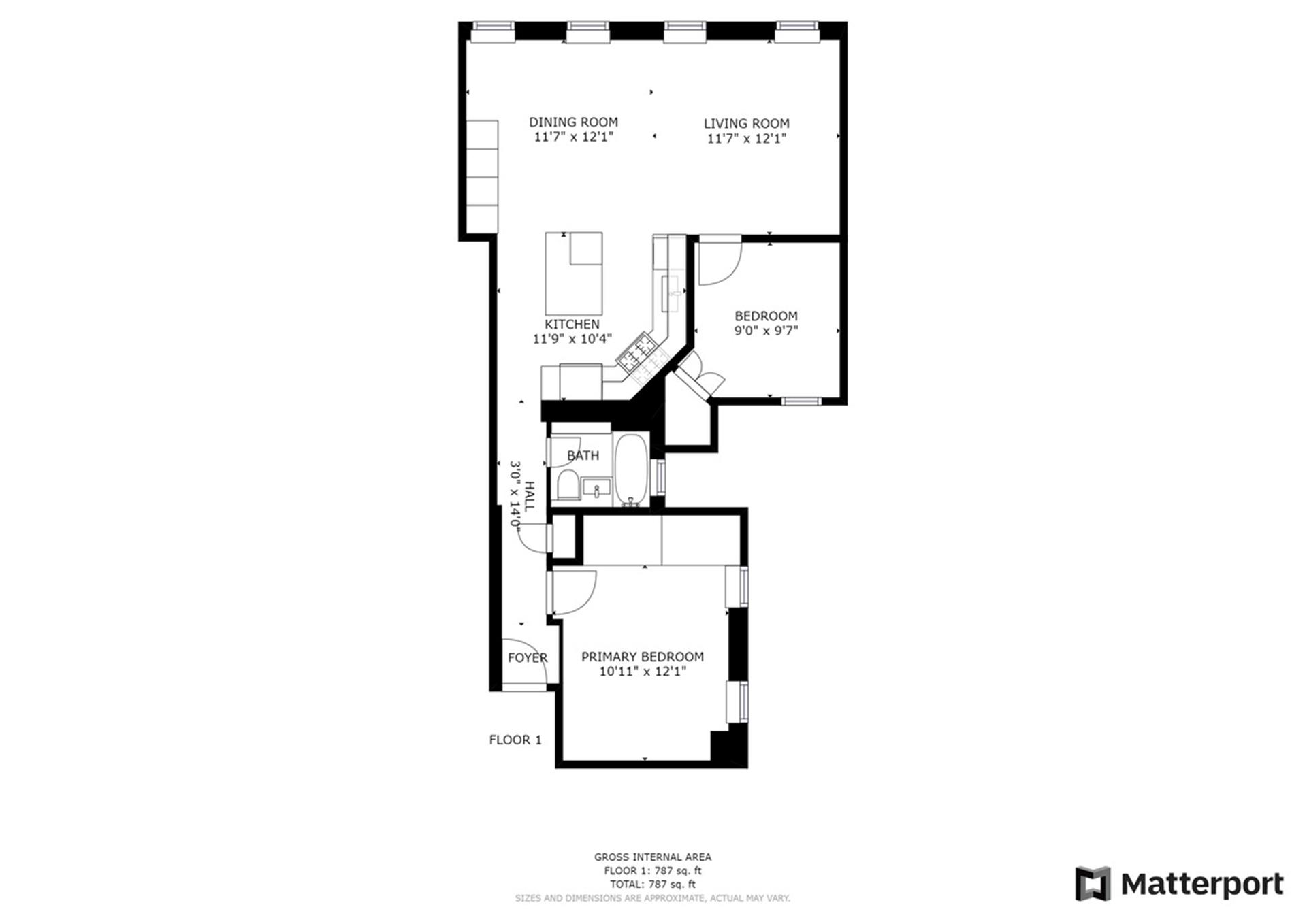 Floorplan for 254 West 25th Street, 5A