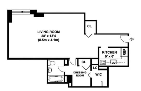 Floorplan for 305 East 24th Street, 16-L