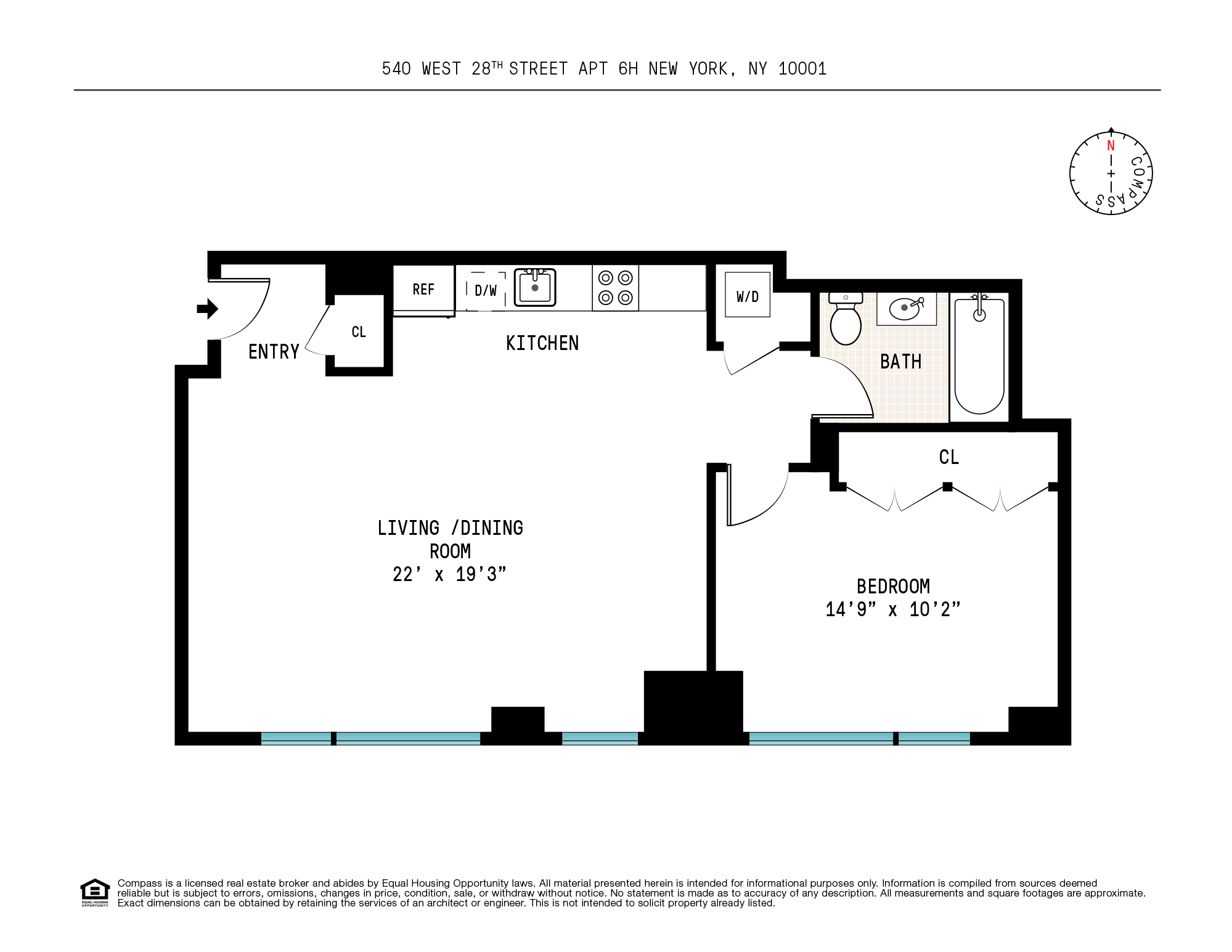 Floorplan for 540 West 28th Street, 6H