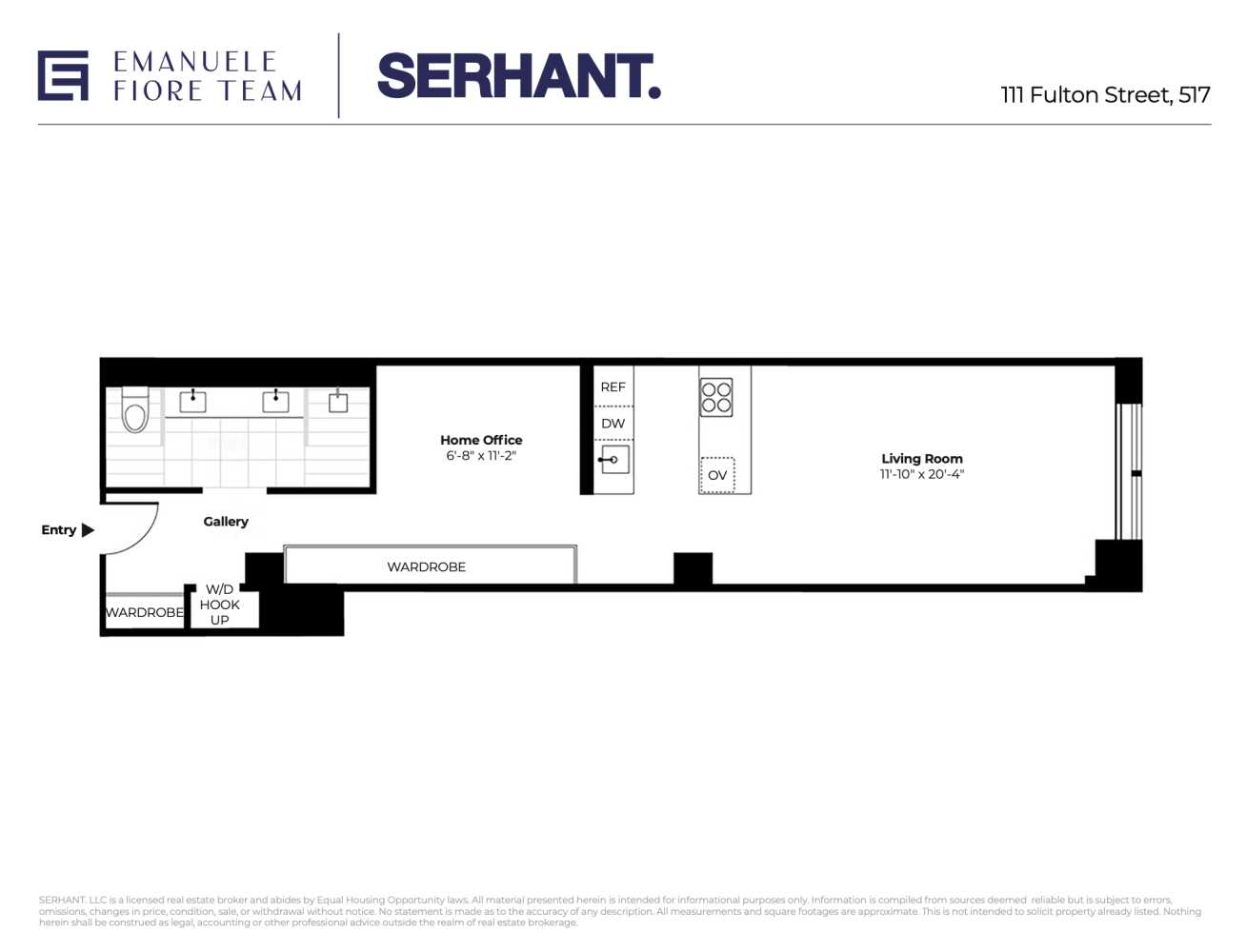 Floorplan for 111 Fulton Street, 517