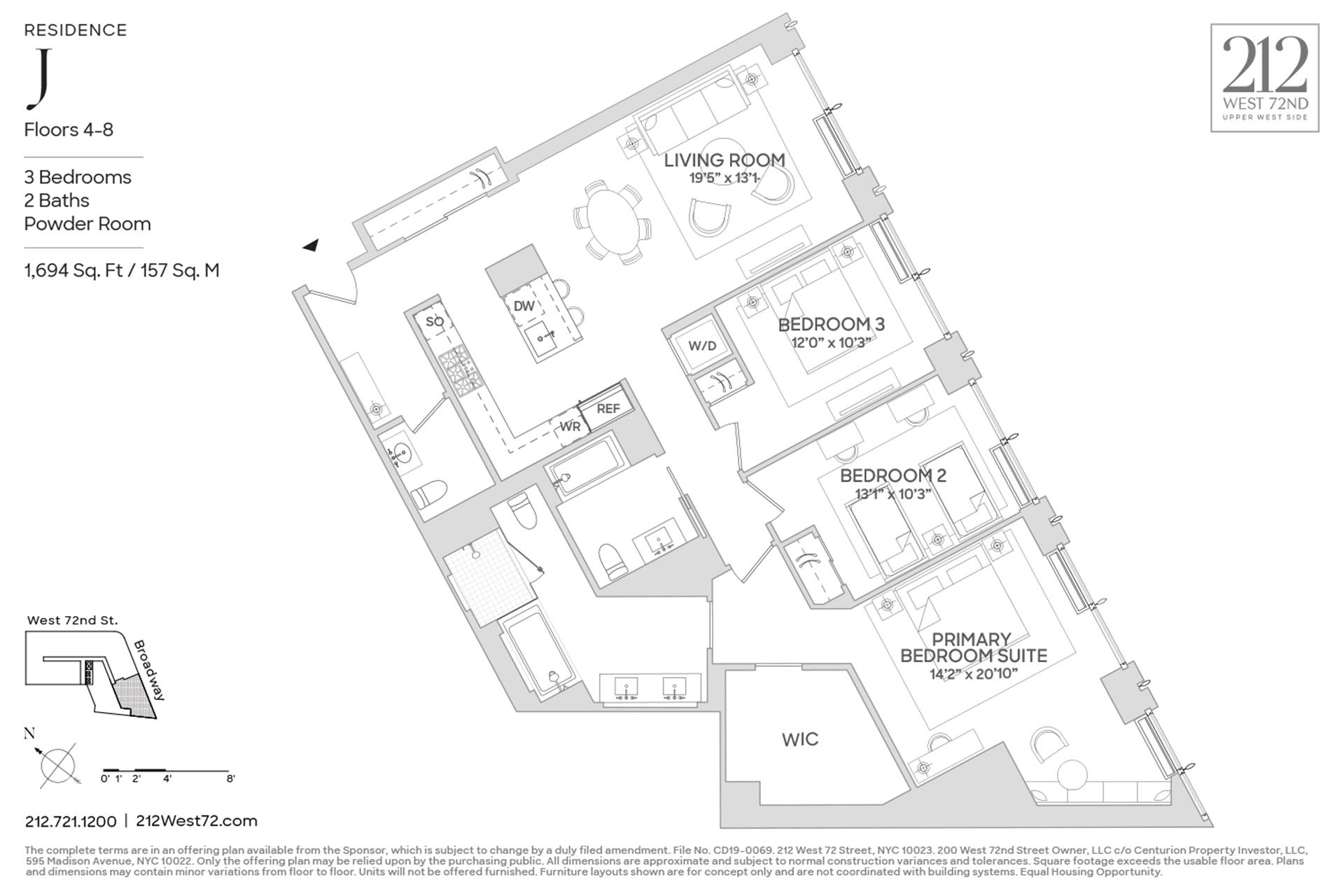 Floorplan for 212 West 72nd Street, 5J