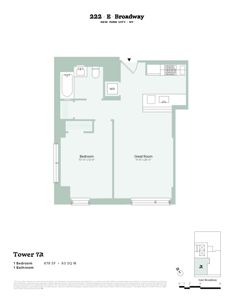 Floorplan for 222 East Broadway, 7A