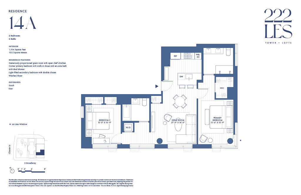 Floorplan for 222 East Broadway, 14A