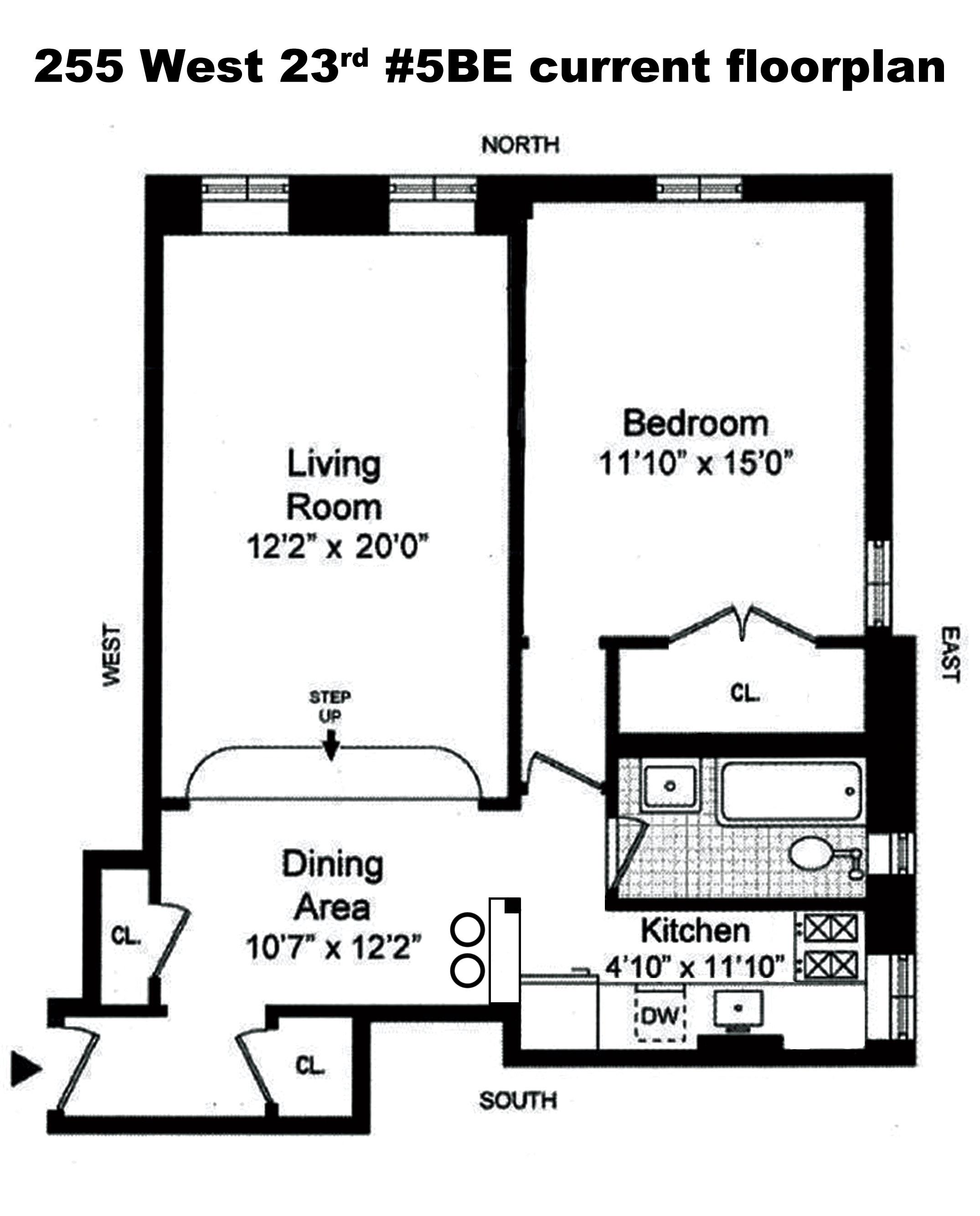 Floorplan for 255 West 23rd Street, 5-BE