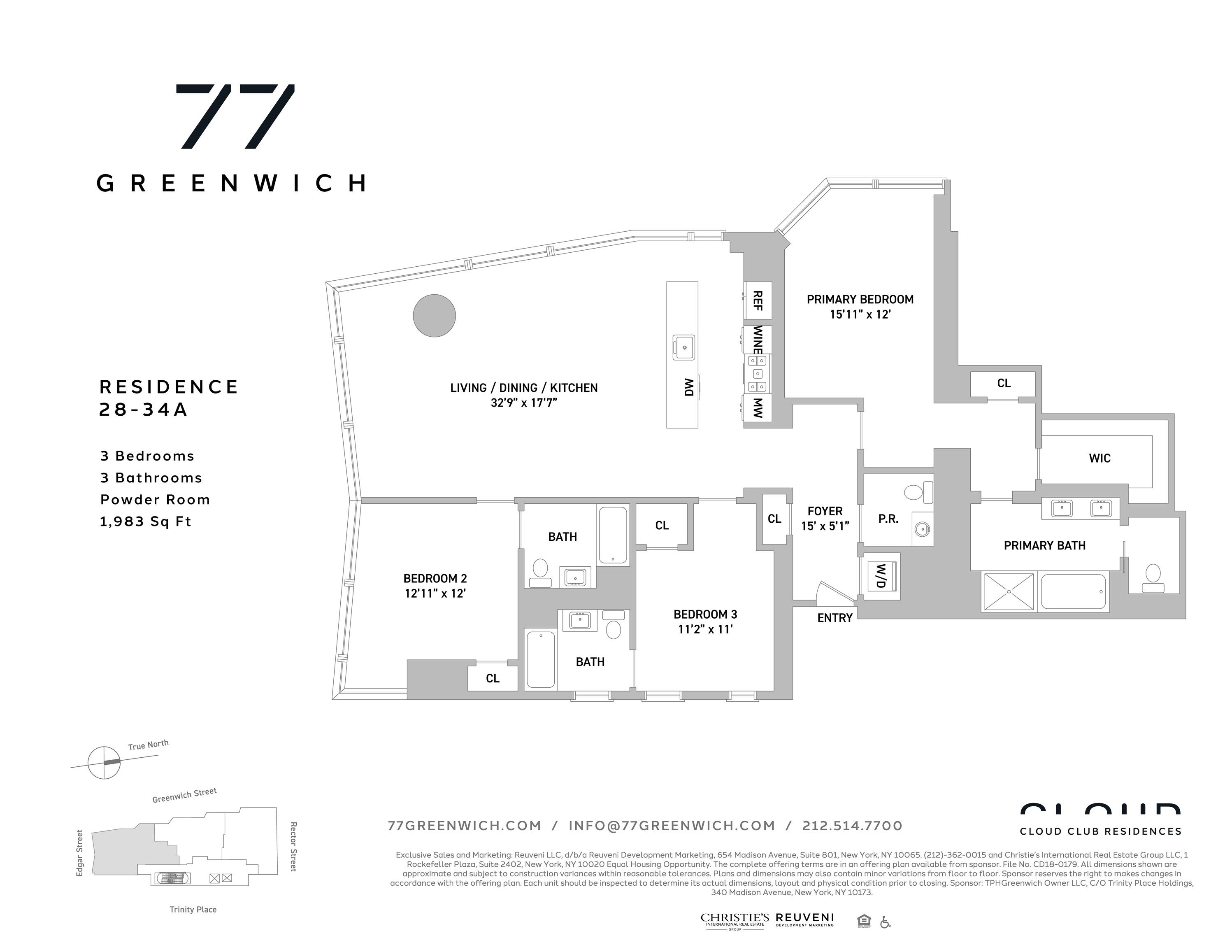 Floorplan for 77 Greenwich Street, 28-A